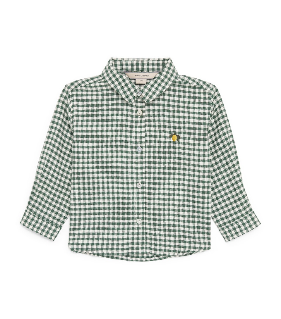 KONGES SLOJD Organic Cotton Check Shirt (9 Months-4 Years) Green Check