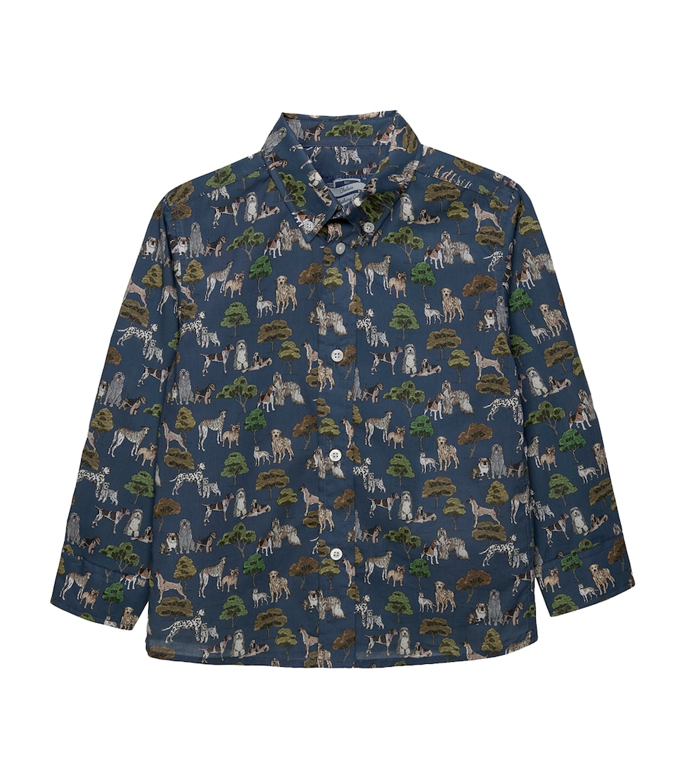 Trotters Cotton Hyde Park Hounds Shirt (2-5 Years) Navy