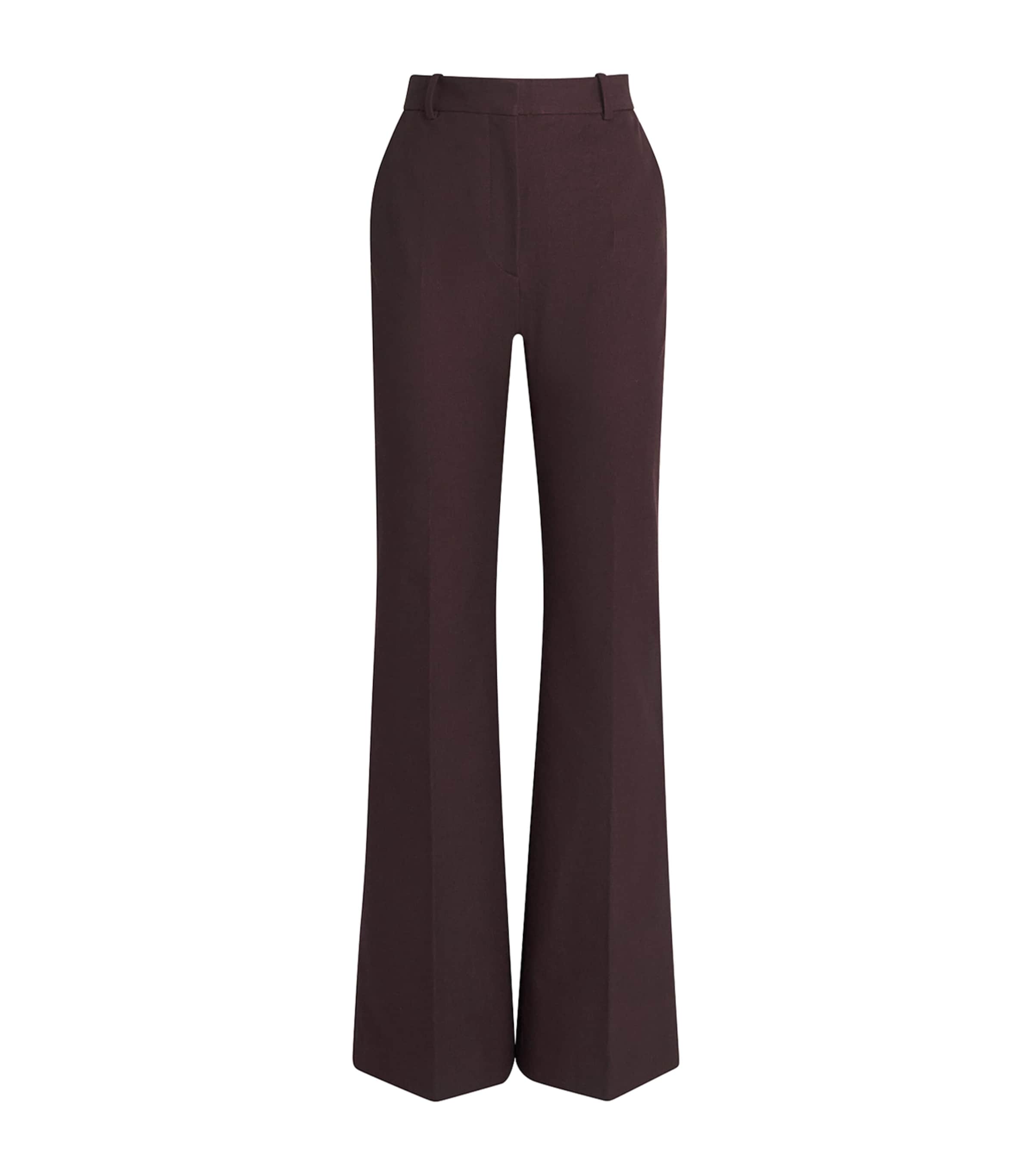 Joseph Womens Stretch-Gabardine Yukio Trousers Mahogany