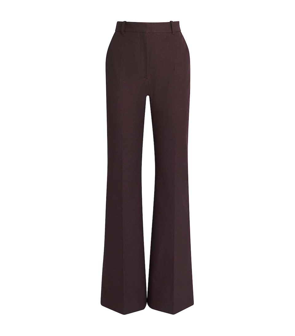 Joseph Womens Stretch-Gabardine Yukio Trousers Mahogany