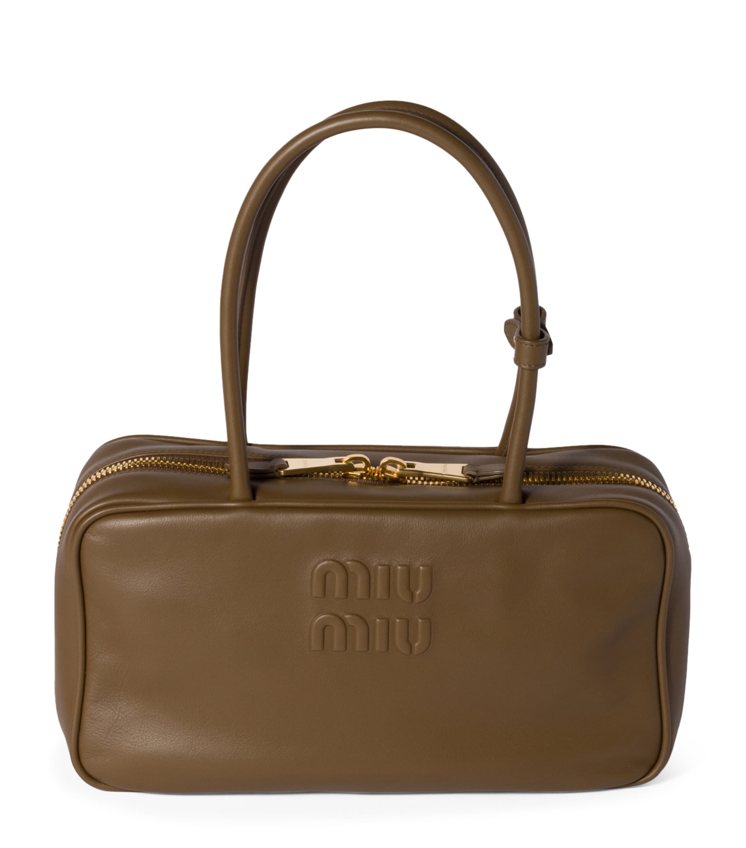 Miu Miu Leather Beau Top-Handle Bag | Harrods UK