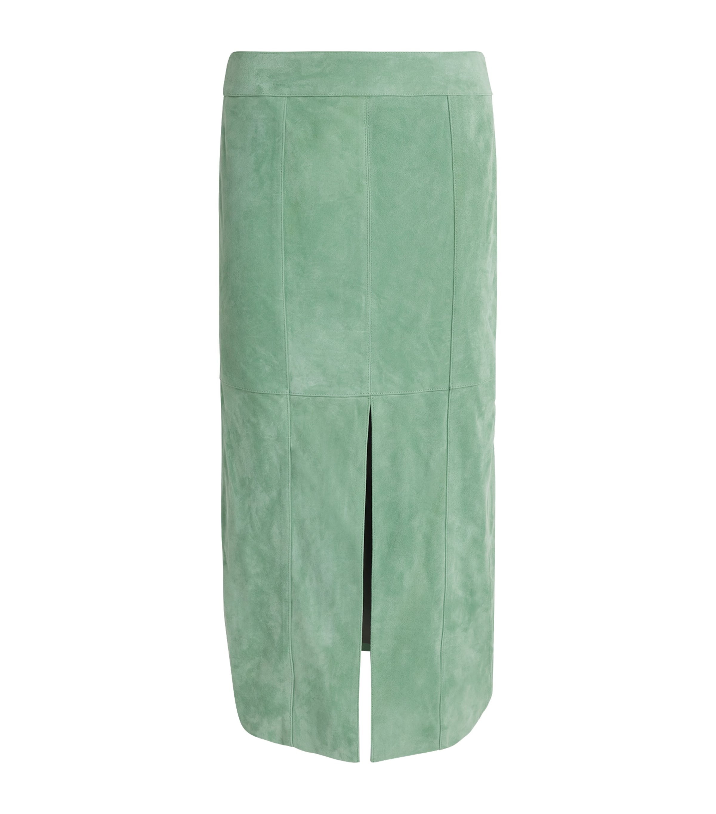 Ulla Johnson Womens Suede Orion Midi Pencil Skirt Aventurine