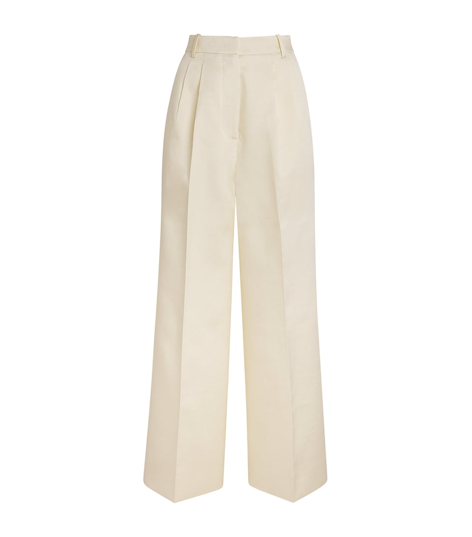 Pleated Wide-Leg Trousers