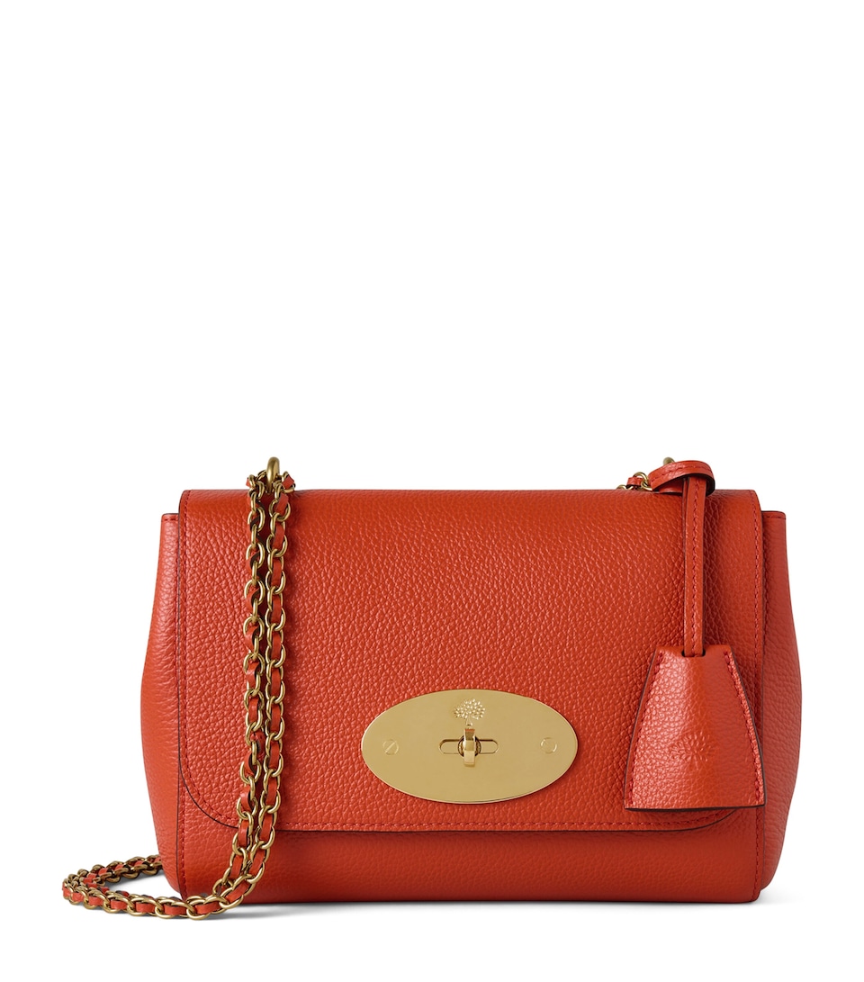 Mulberry Leather Lily Shoulder Bag Coral Orange