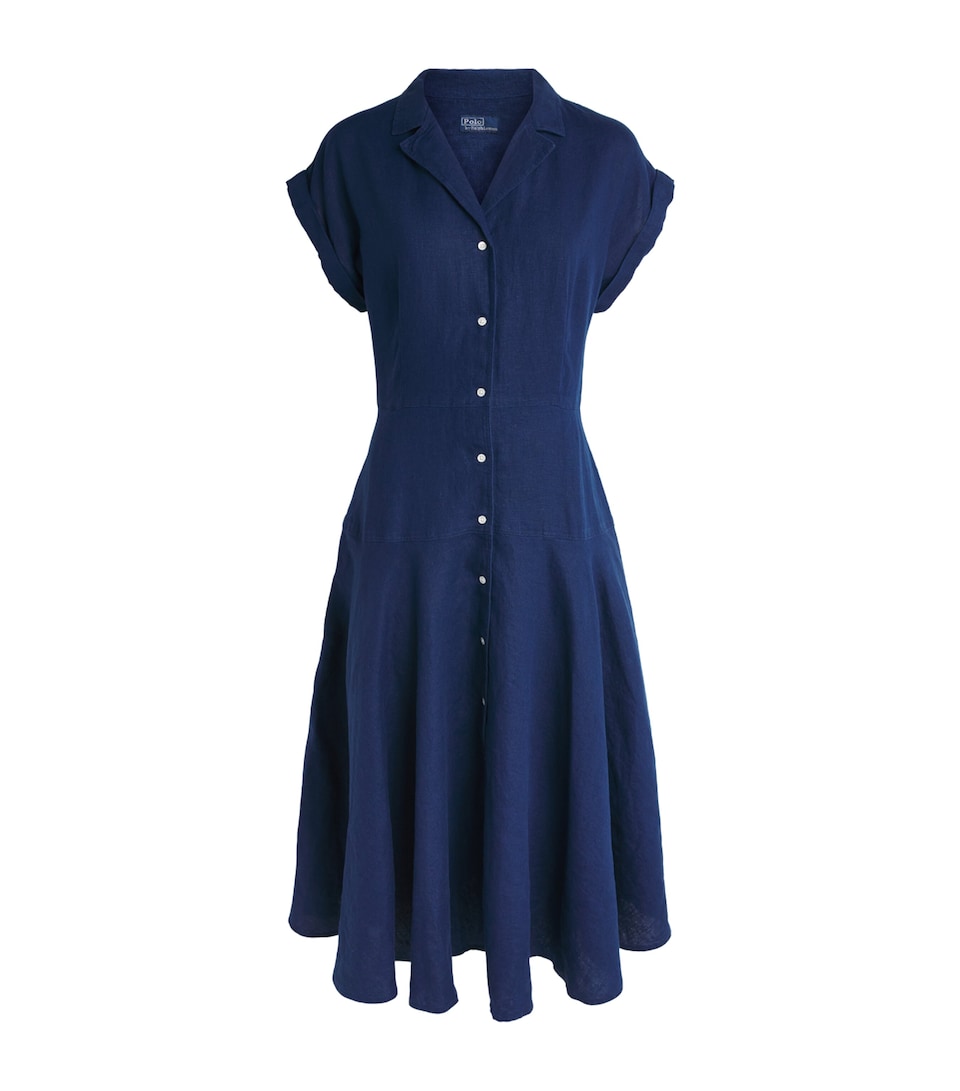 Polo Ralph Lauren Womens Linen Shirt Dress East Side Royal