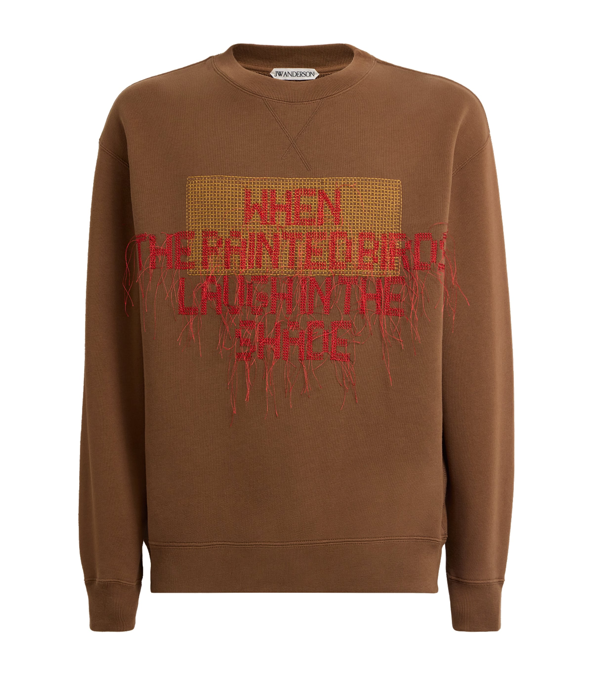 JW Anderson Mens x Patrick Carroll Painted Birds Sweatshirt Walnut