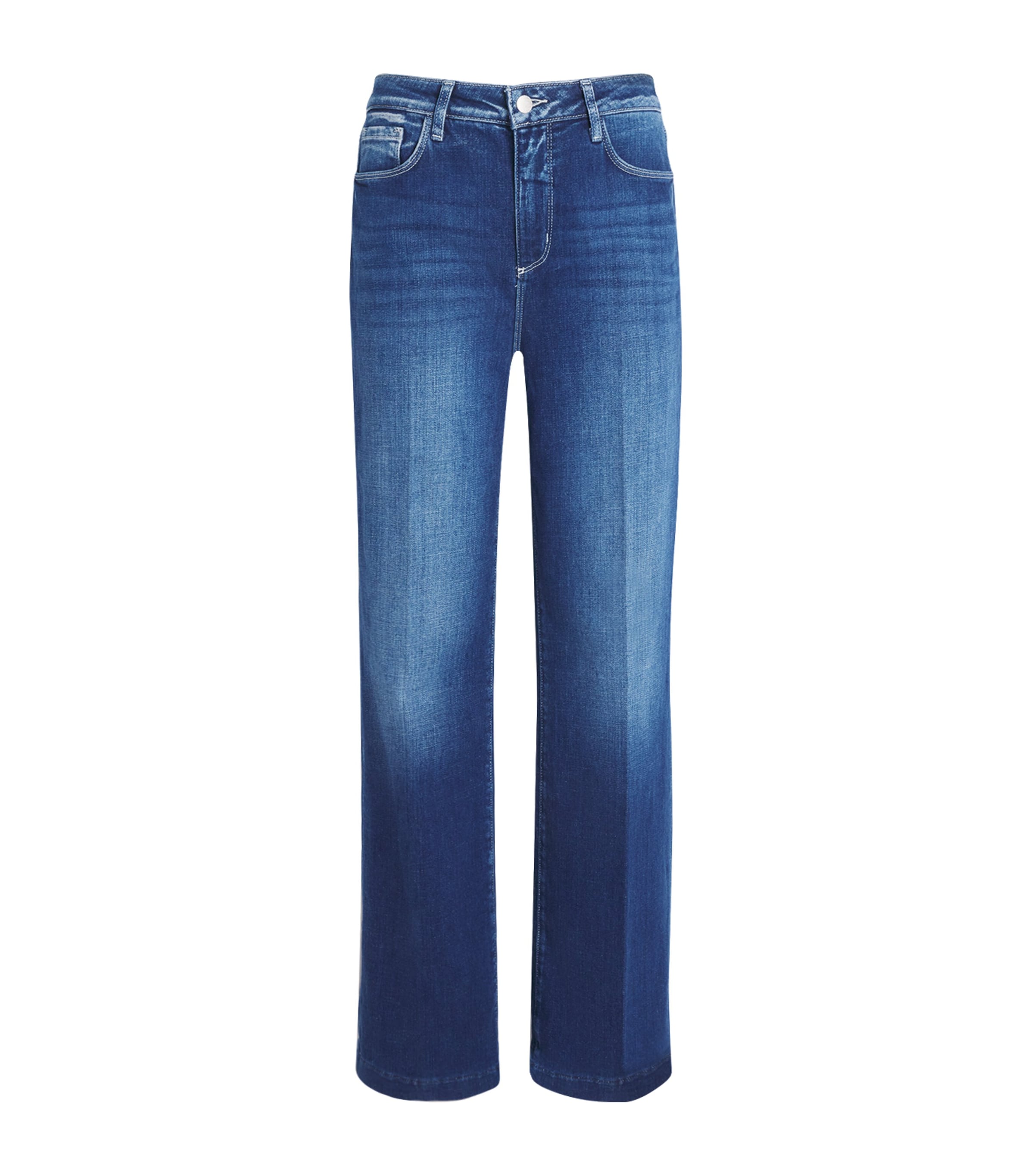L'Agence Womens Scottie High-Rise Wide-Leg Jeans Delany