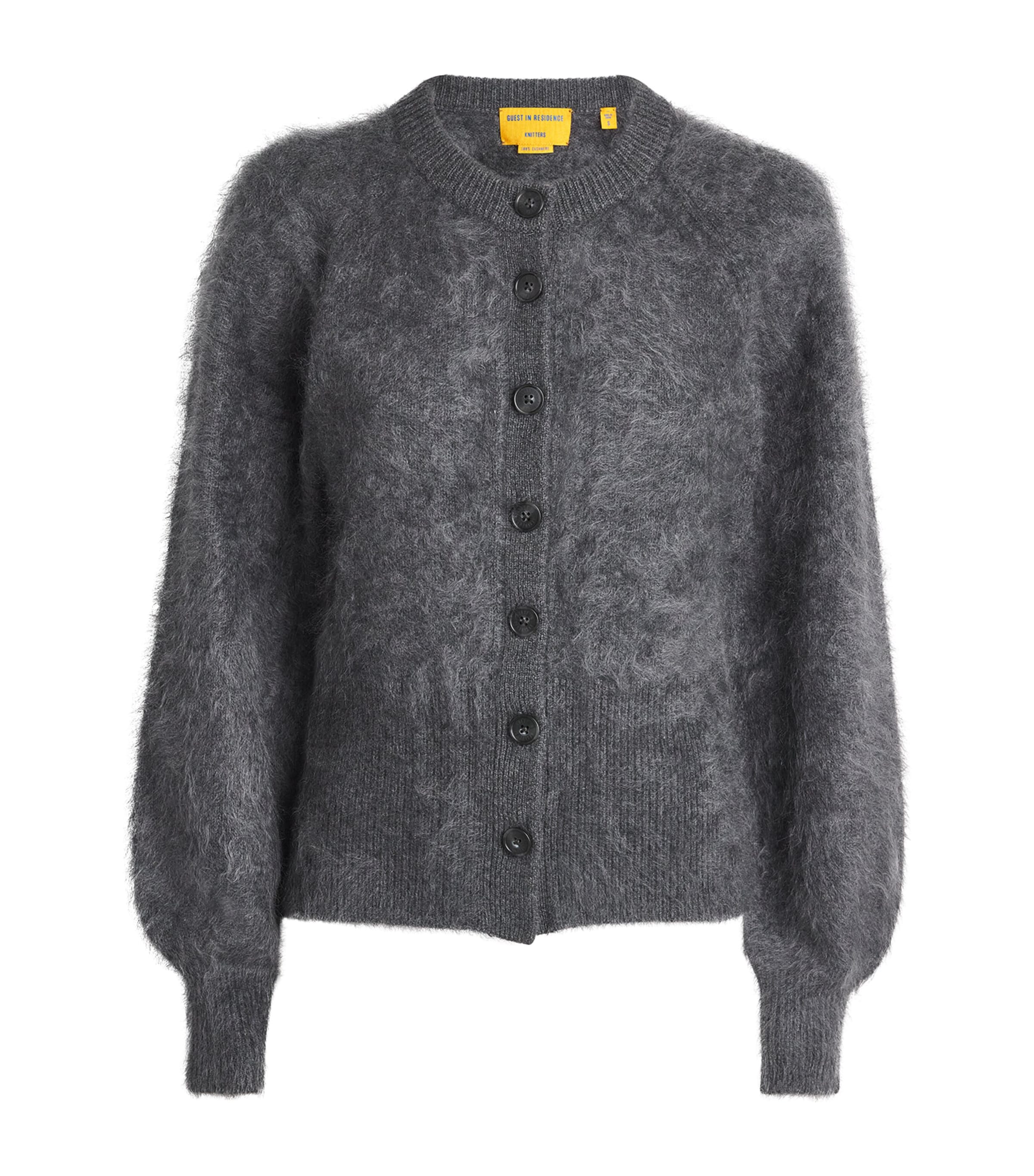 Guest In Residence Womens Cashmere Grizzly Cardigan Charcoal