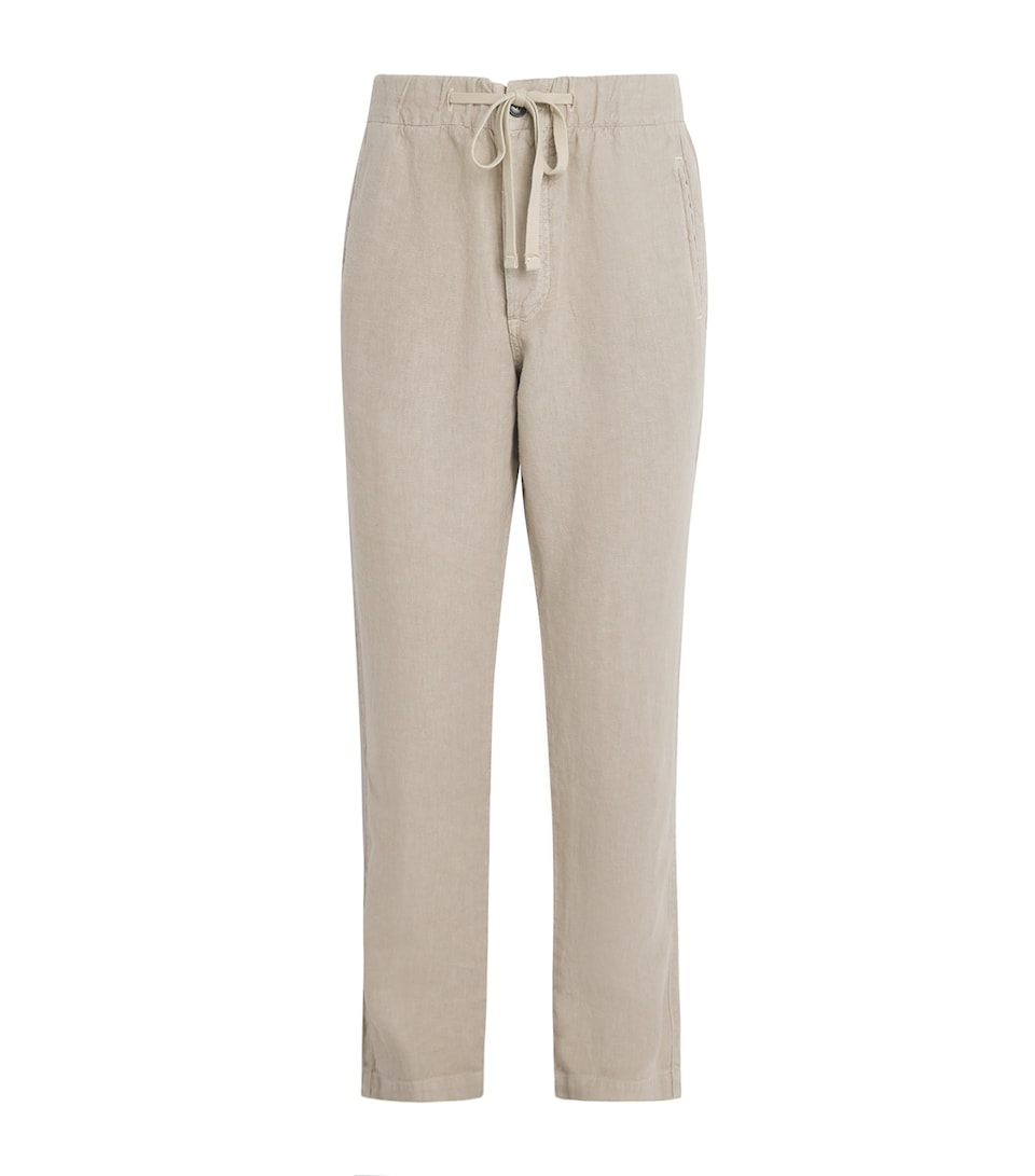Citizens of Humanity Mens Linen Drawstring Straight Trousers Wheat
