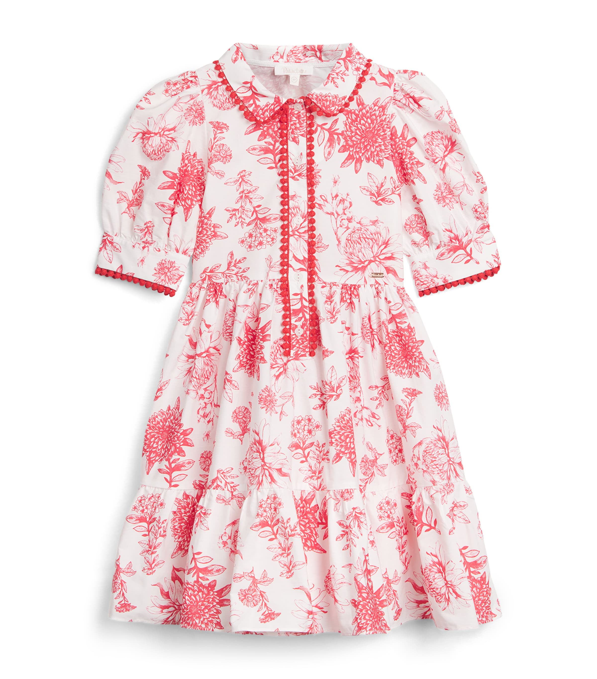 Cotton Red Blossom Dress (3-12 Years)