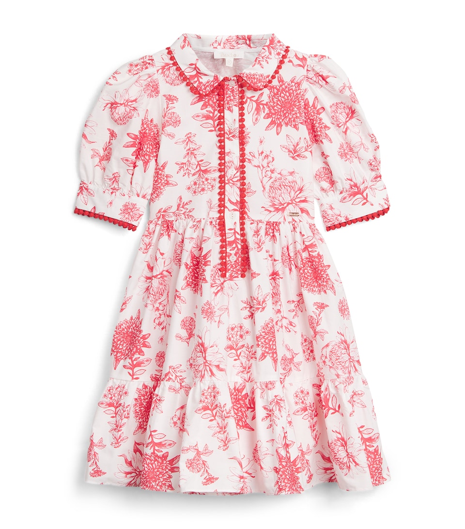 Cotton Red Blossom Dress (3-12 Years)