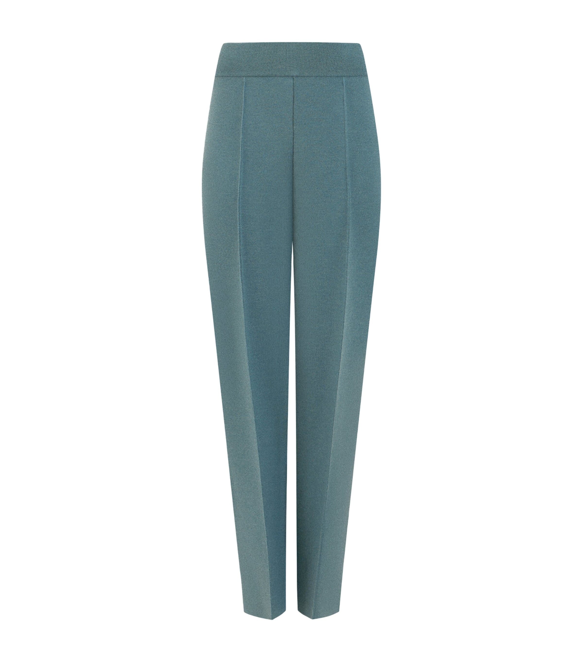 Alaïa Womens Wool-Blend Tapered Trousers Blue Grey