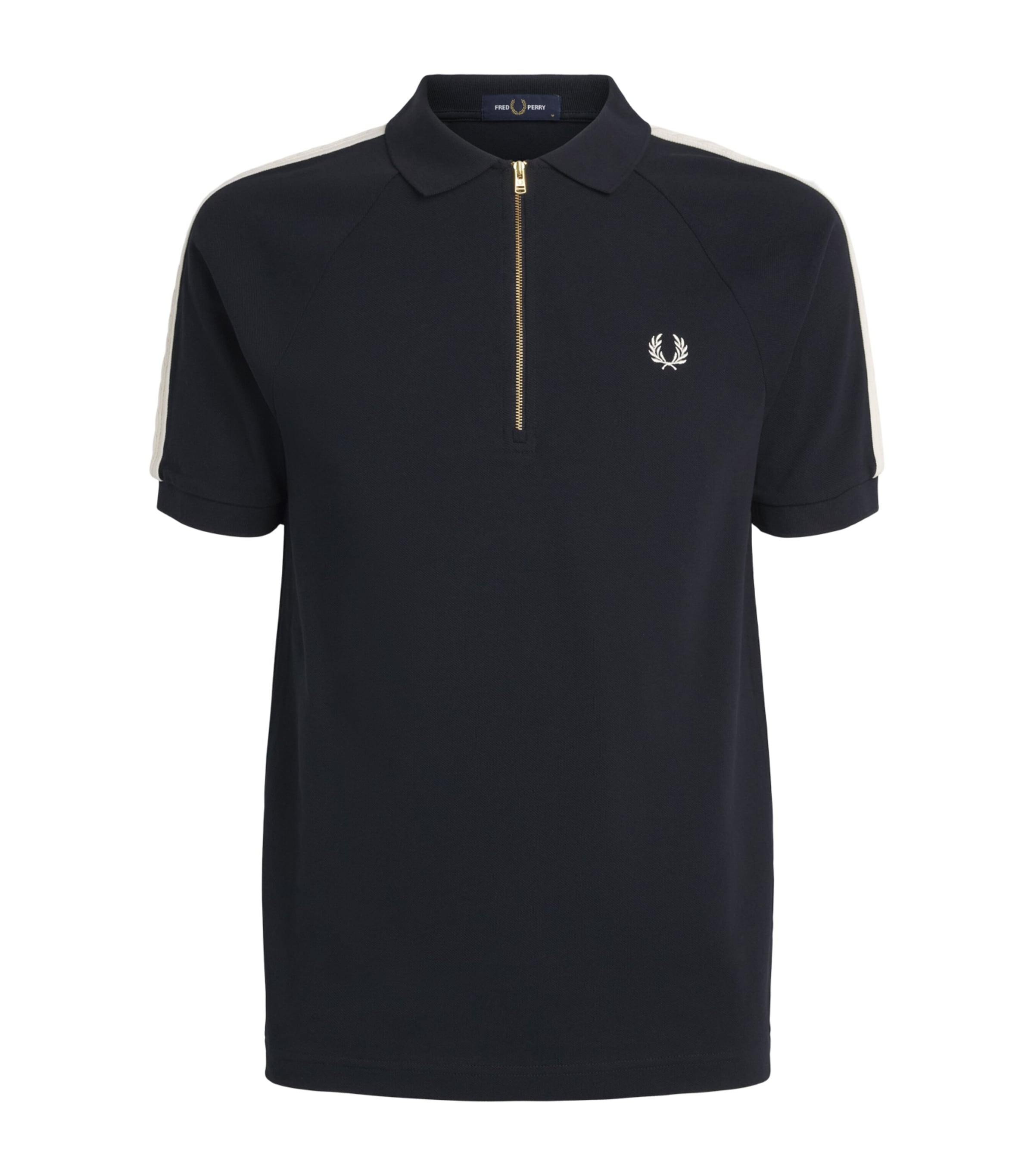 Fred Perry Mens Cable Tape Polo Shirt Navy