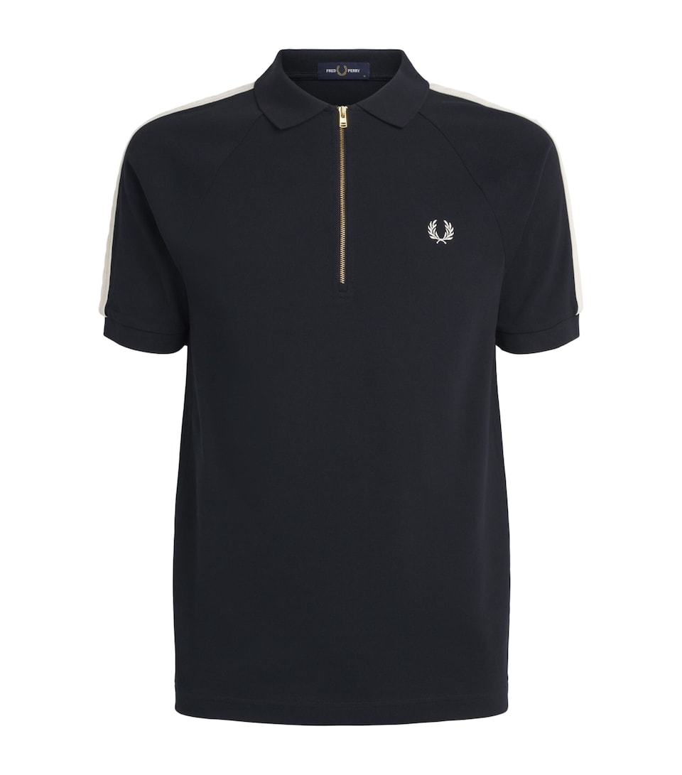 Fred Perry Mens Cable Tape Polo Shirt Navy