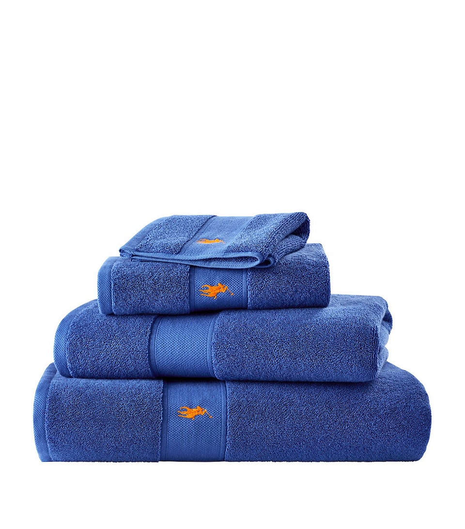 Ralph Lauren Home Polo Player Guest Towel (40cm x 75cm) Iris Blue