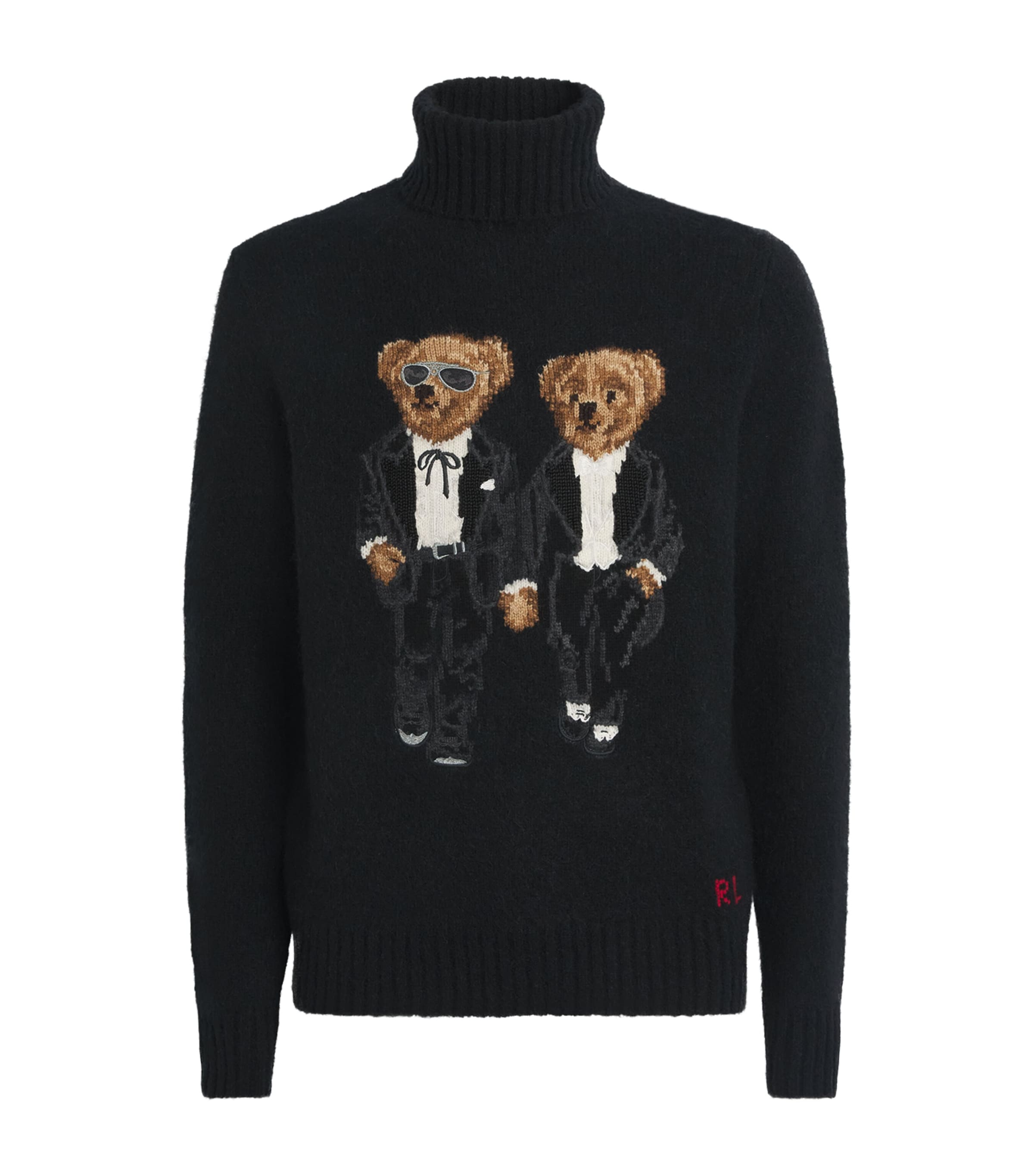 Wool-Blend Ralph & Ricky Tuxedo Polo Bear Rollneck Sweater
