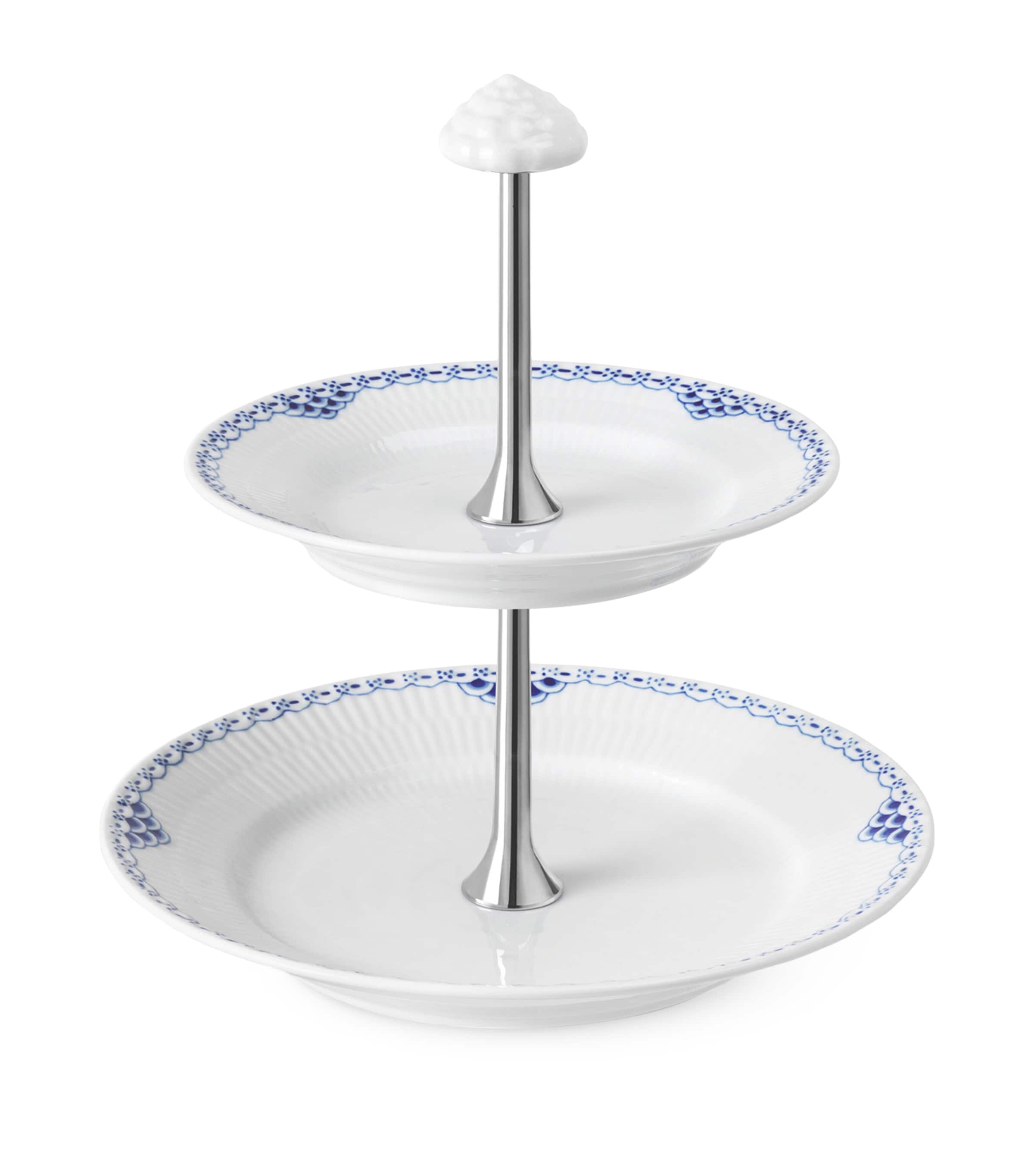 Royal Copenhagen Princess 2-Tier Cake Stand (24cm) Blue