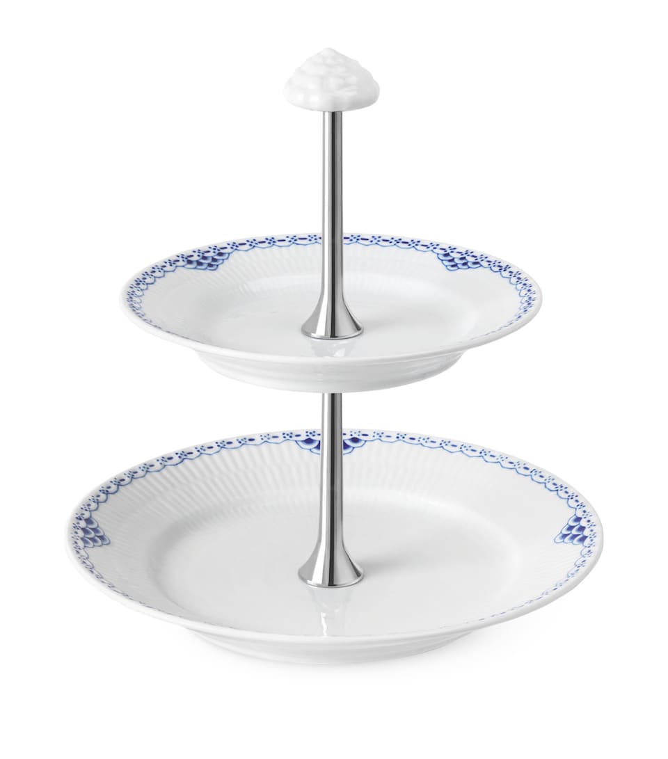 Royal Copenhagen Princess 2-Tier Cake Stand (24cm) Blue