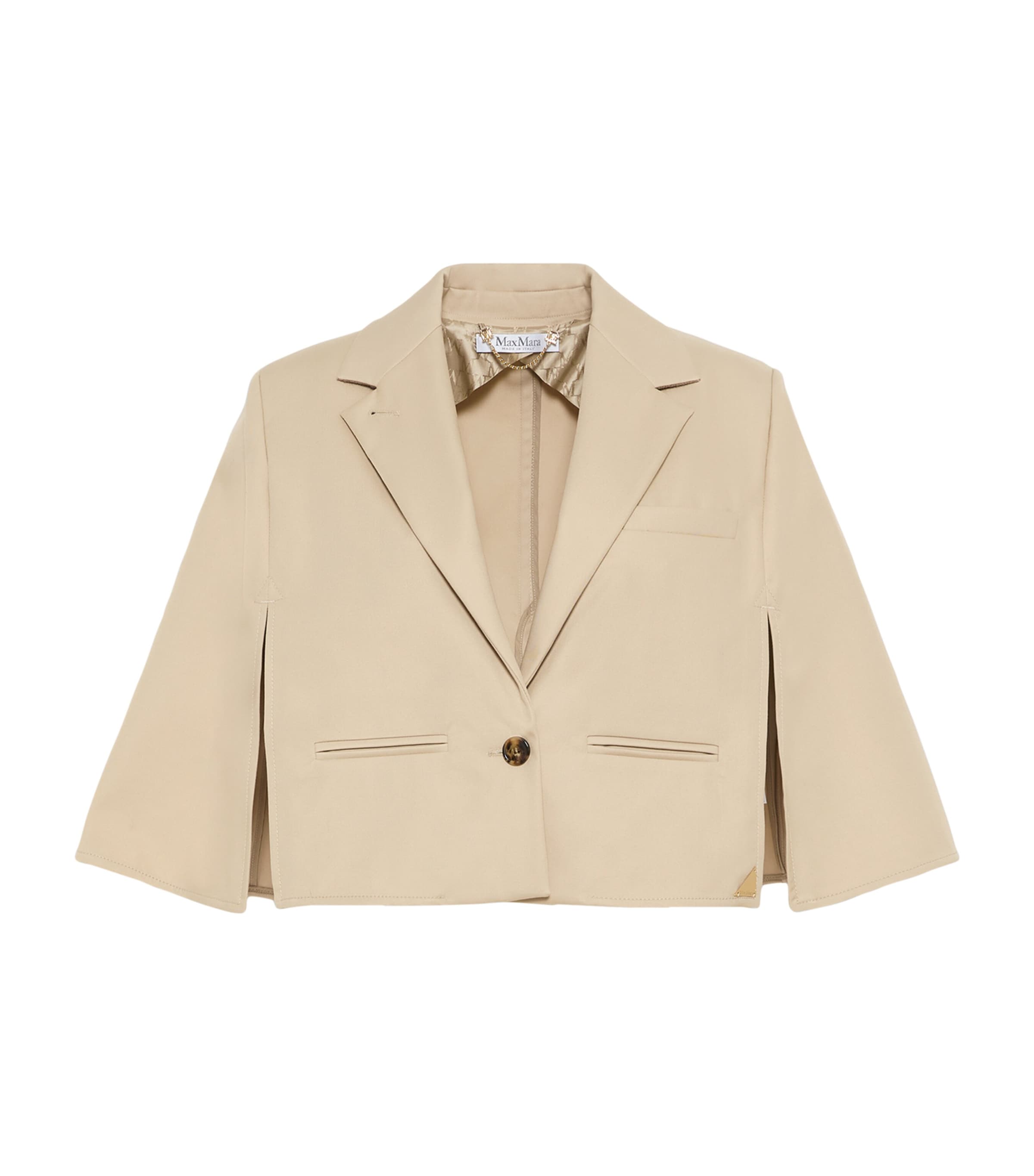 Max Mara Womens Cotton Gabardine Water-Repellent Cape Stone