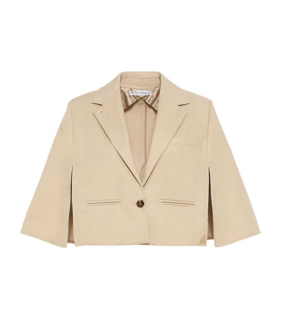 Max Mara Womens Cotton Gabardine Water-Repellent Cape Stone