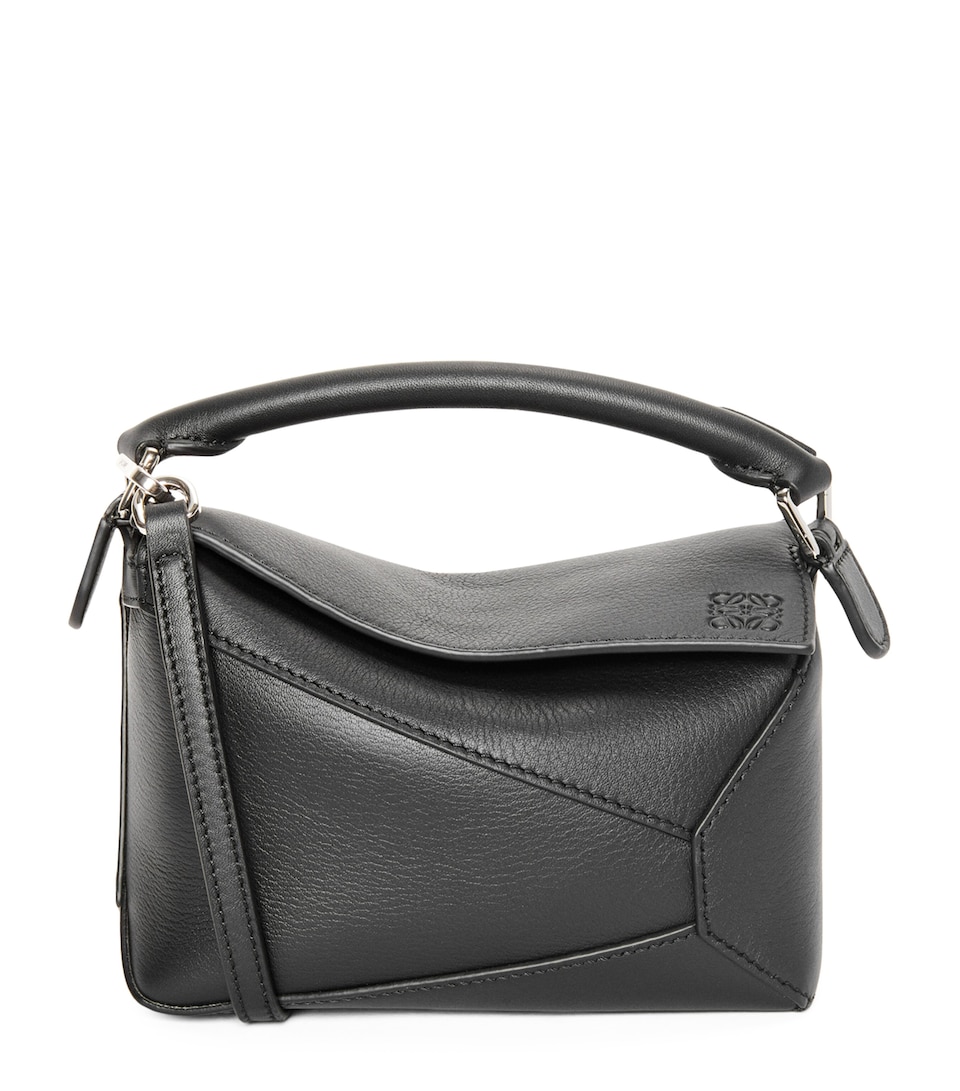 Mini Leather Puzzle Edge Top-Handle Bag