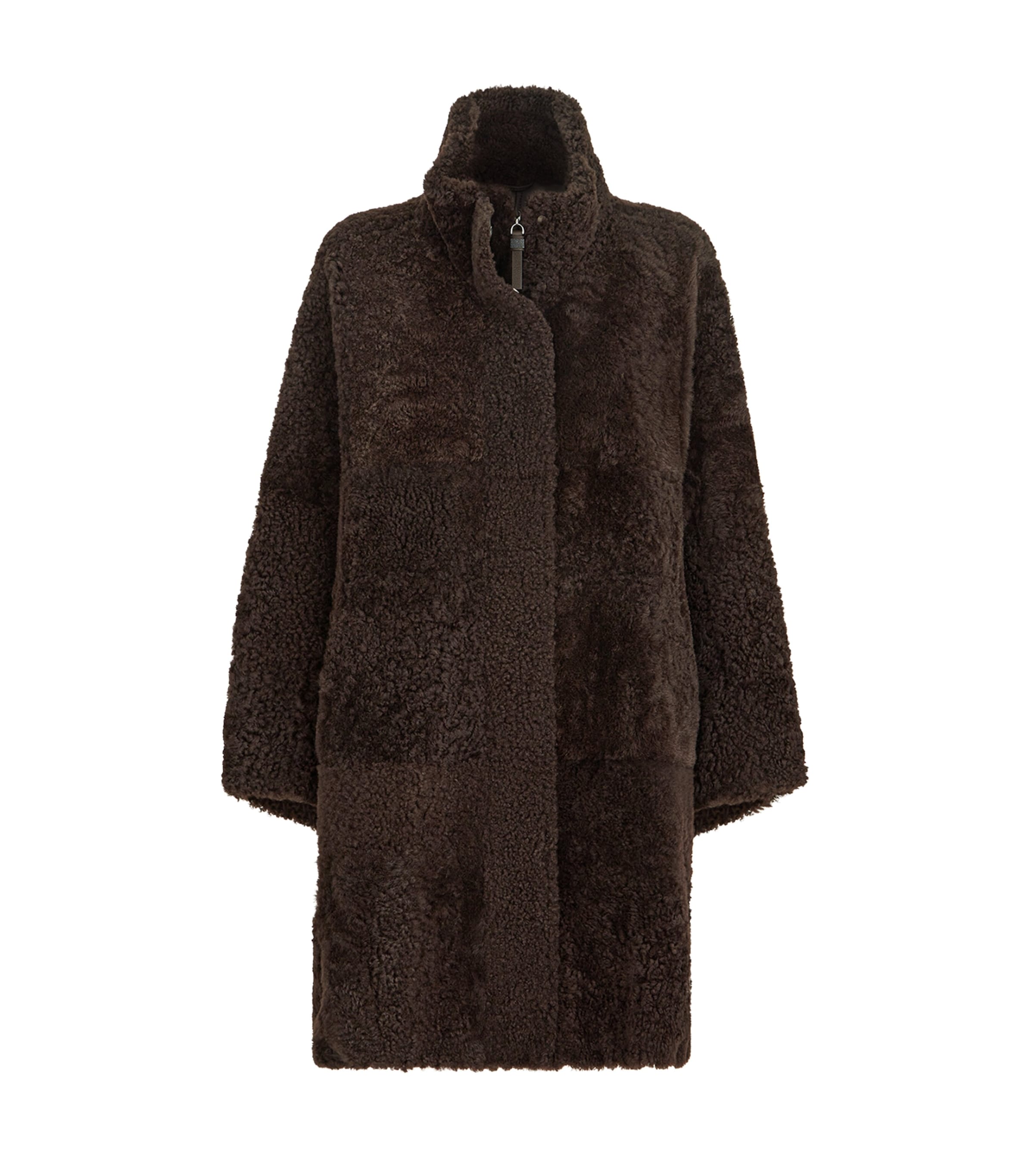 Brunello Cucinelli Womens Shearling Zip-Up Coat