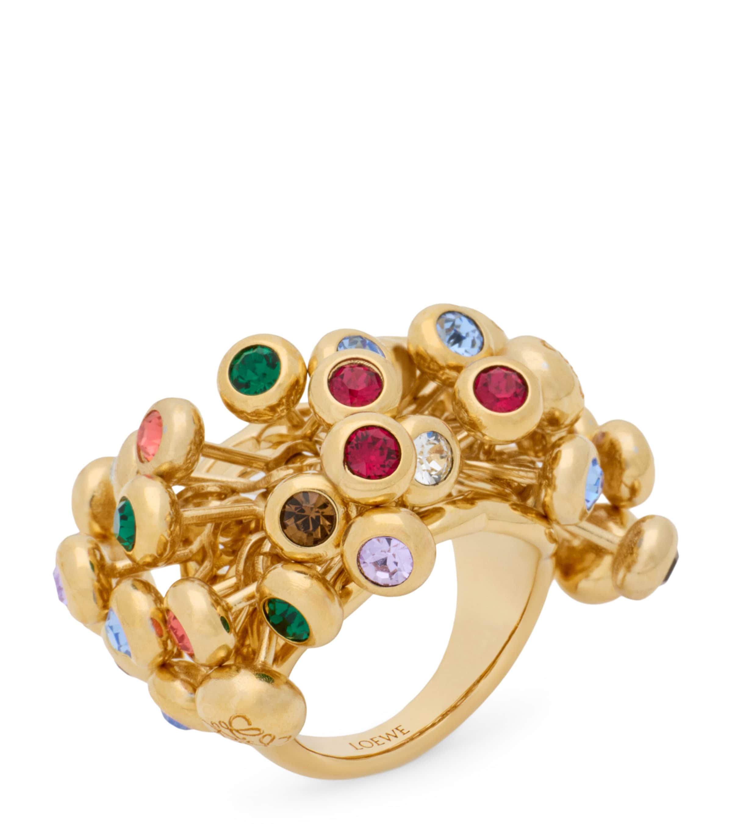 LOEWE Crystal Push Pin Ring Gold/multicolor