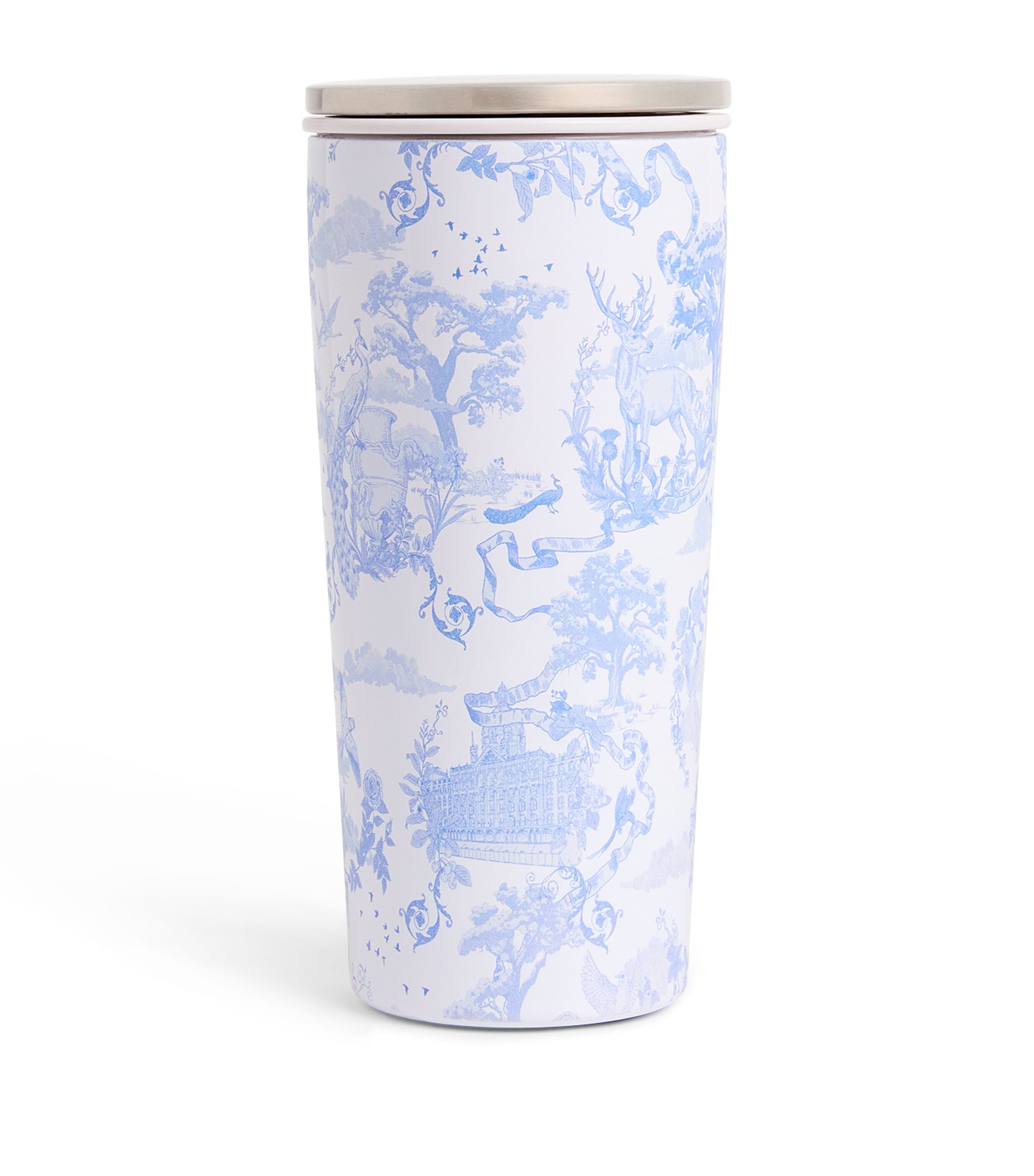 Harrods Printed Travel Cup Blue