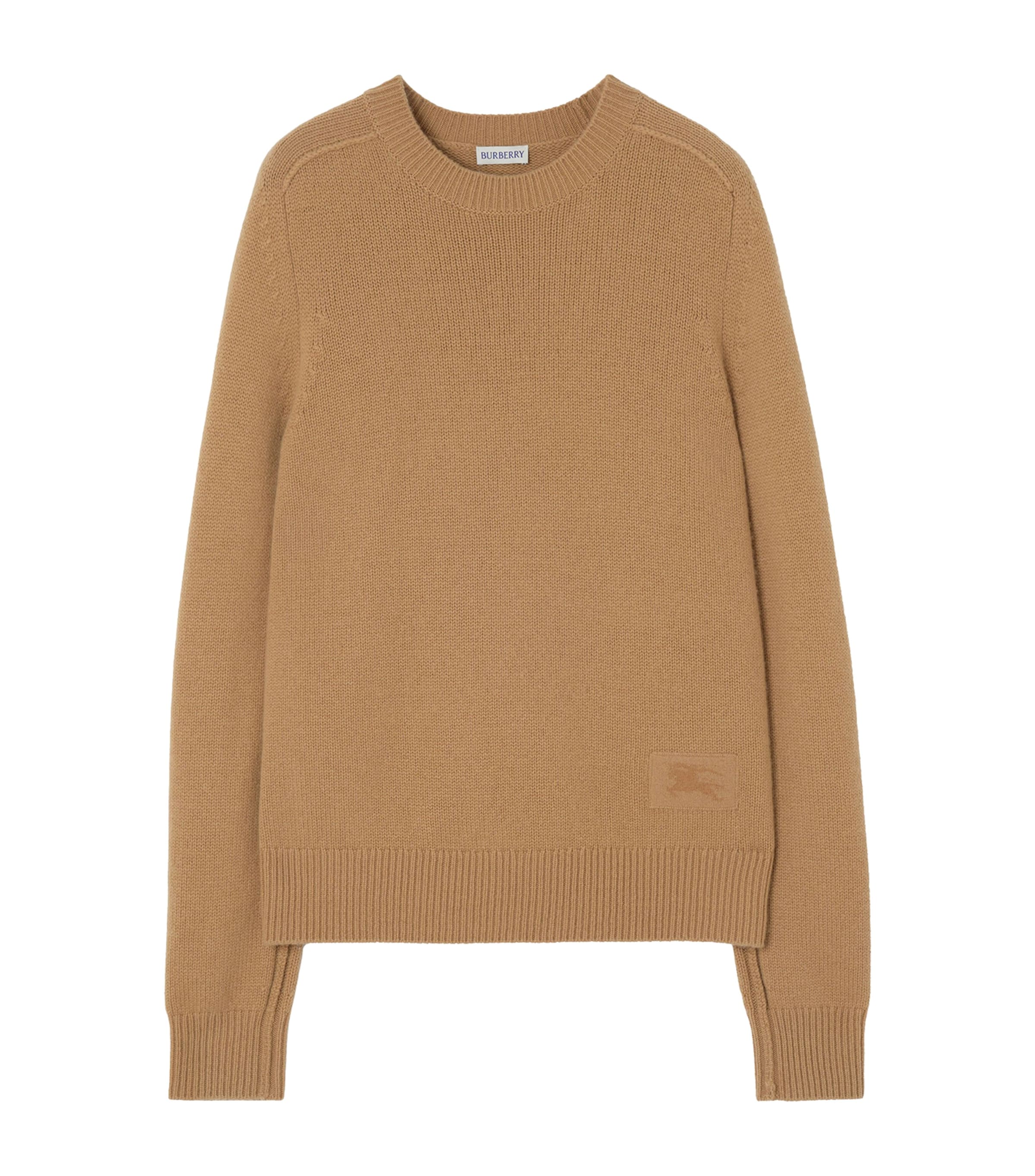 Burberry Womens Cashmere-Blend Embroidered-EKD Sweater Butterscotch