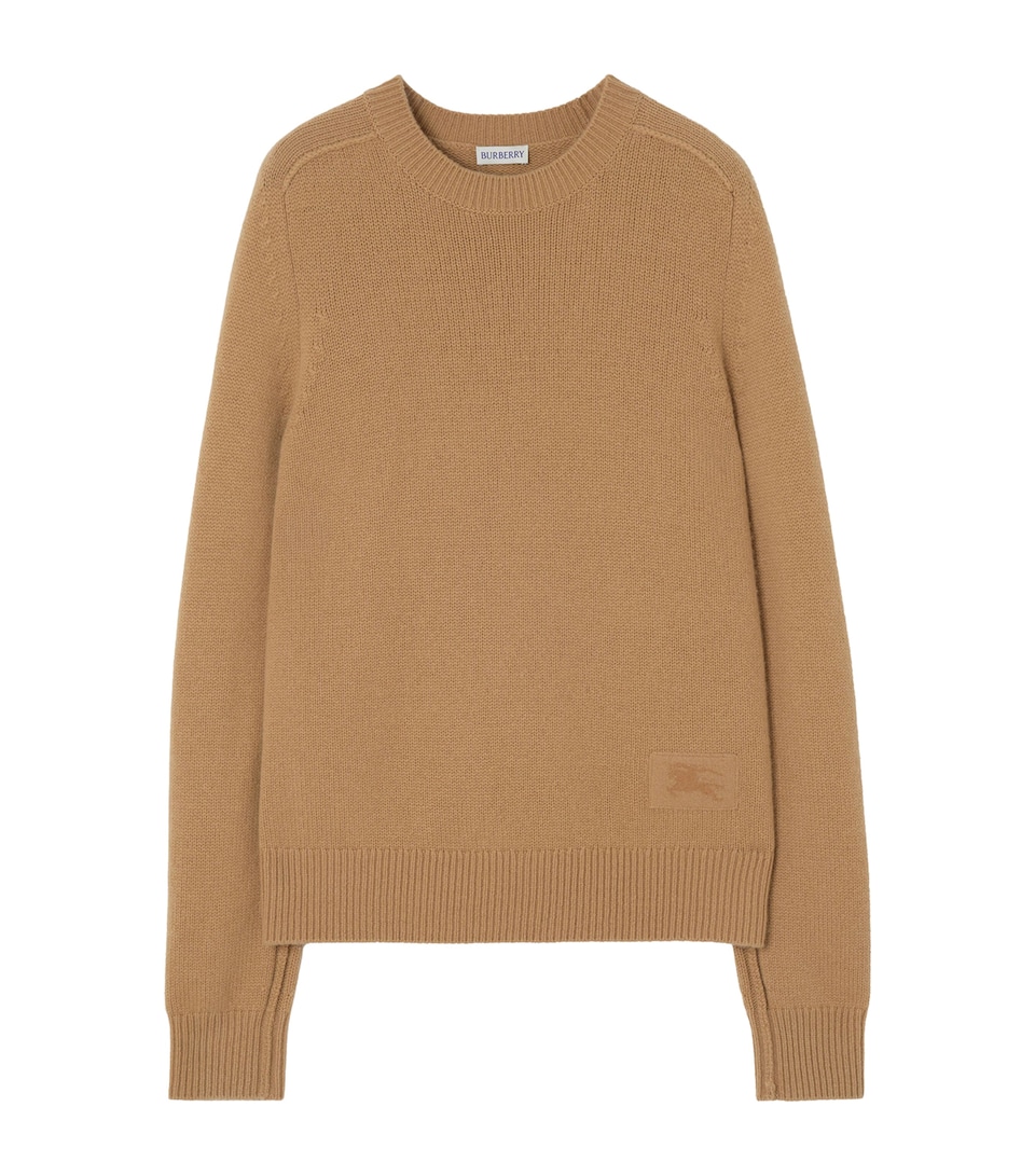 Burberry Womens Cashmere-Blend Embroidered-EKD Sweater Butterscotch