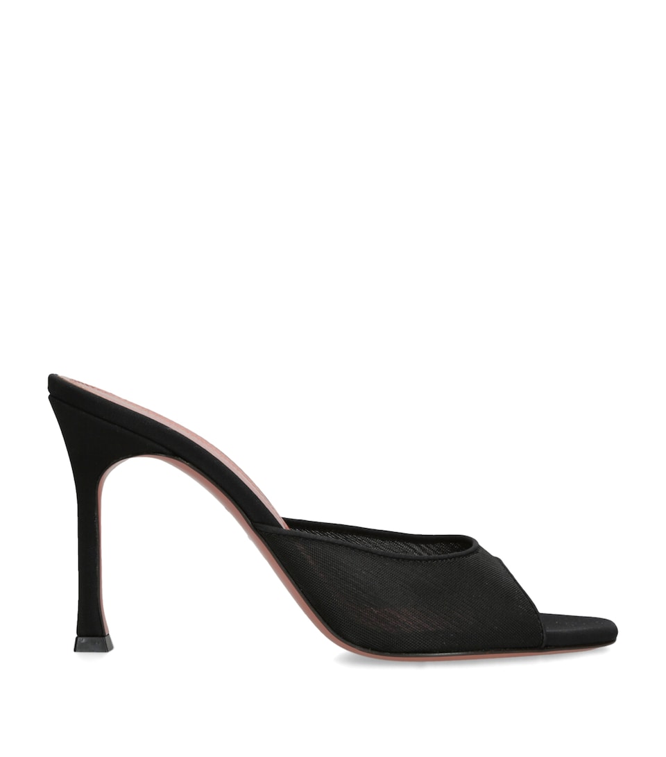 Amina Muaddi Mesh Alexa Mules 95 Black