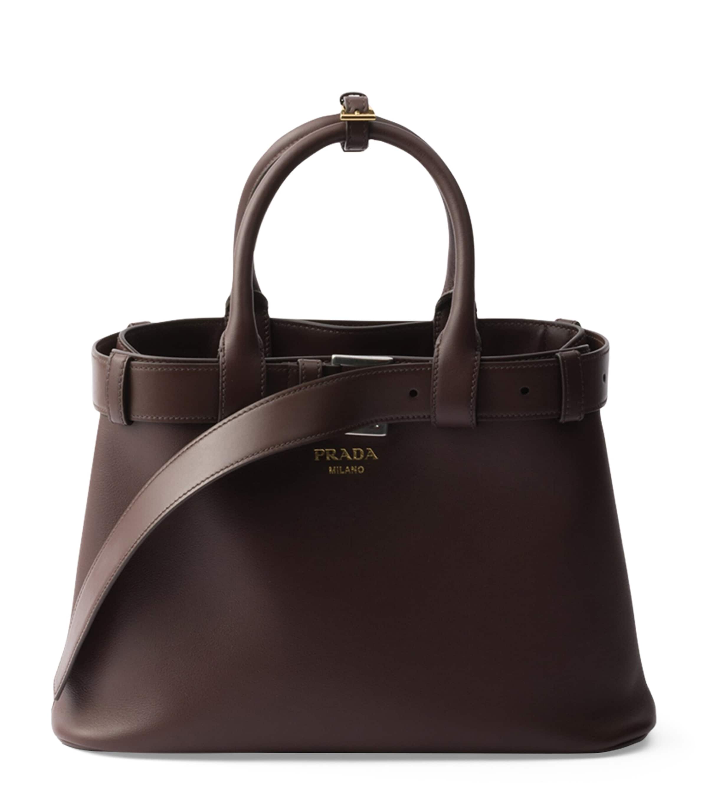 Prada Medium Leather Etude Top-Handle Bag | Harrods UK