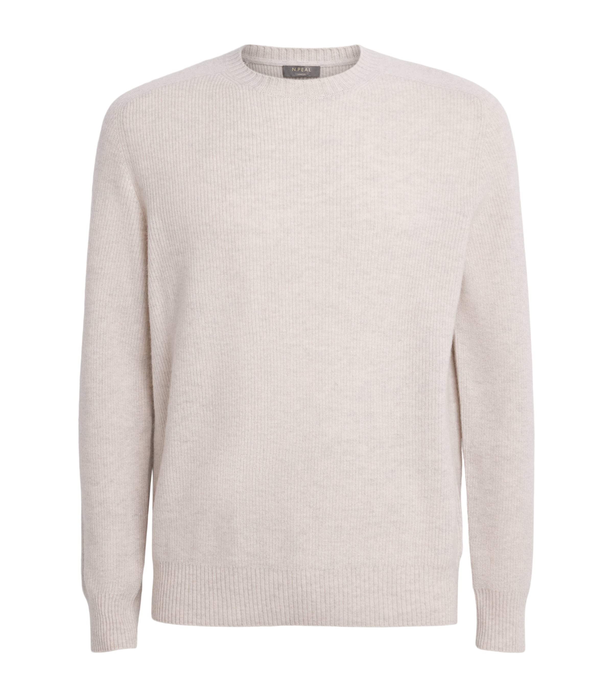 N.Peal Mens Organic Cashmere Sweater Pebble Greyorg