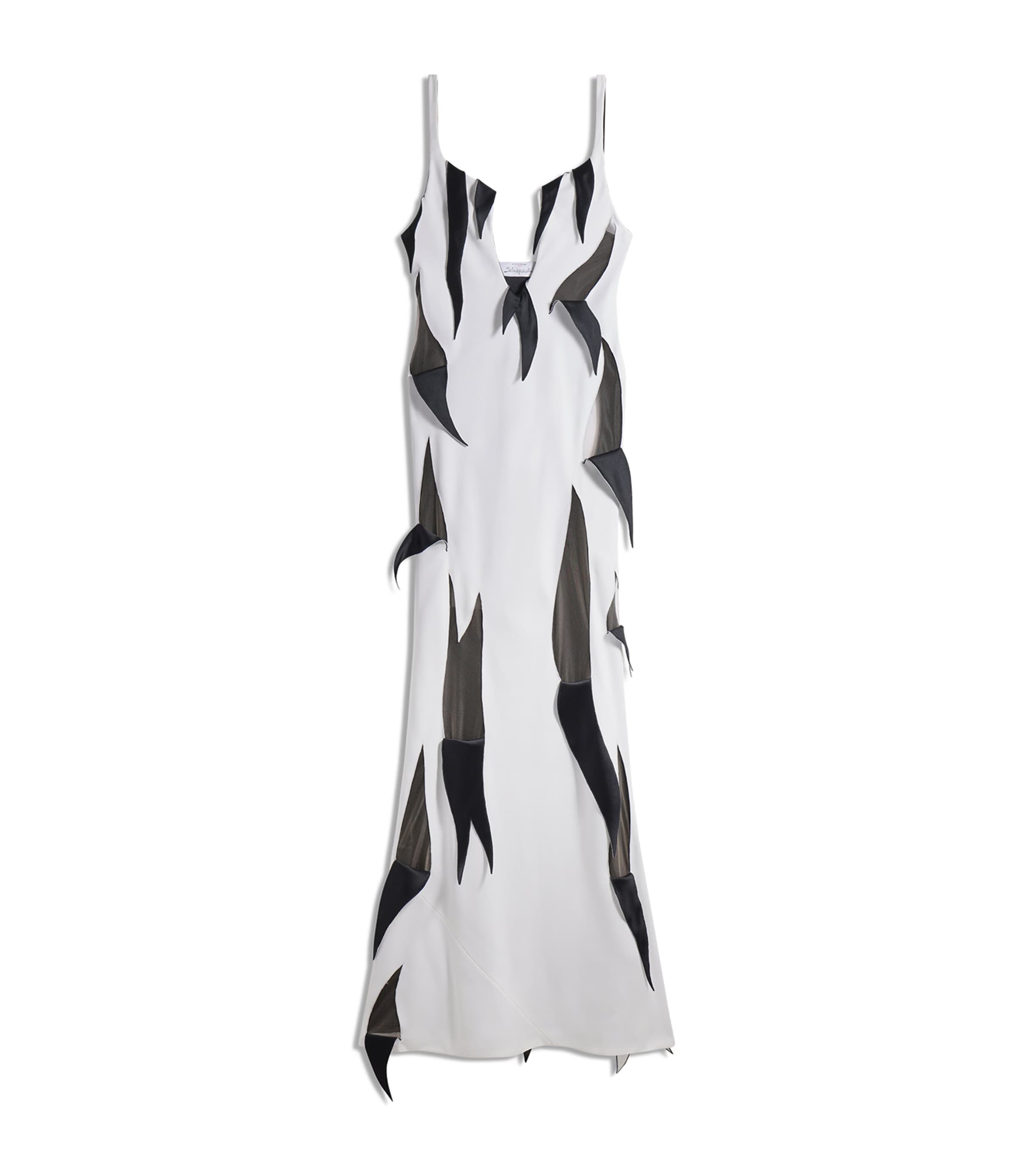 Schiaparelli Womens Satin Torn Gown White