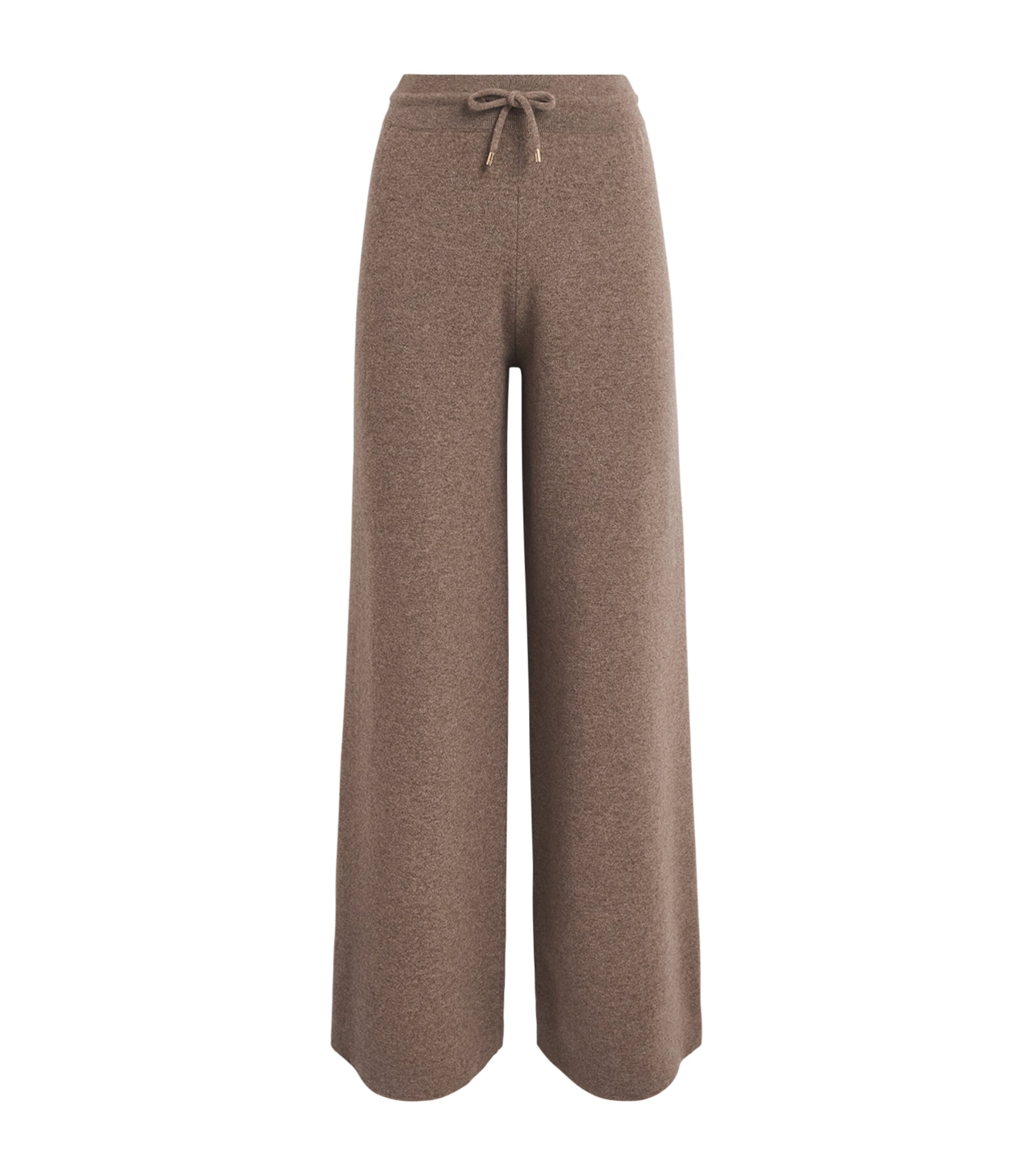 Agnona Womens Cashmere-Wool-Silk Wide-Leg Trousers Brown Mocha