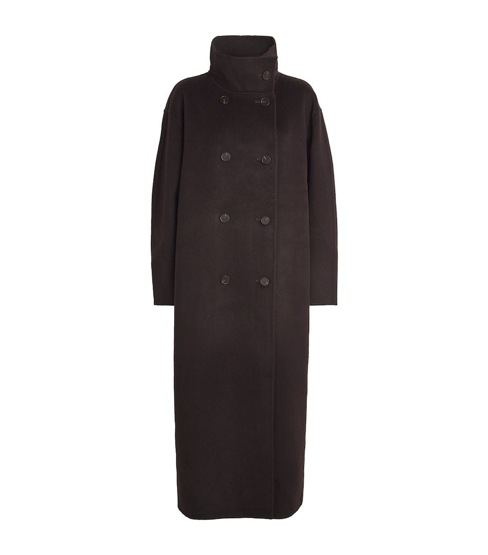 Stylein Womens Wool Tovino Double-Breasted Coat Coffee