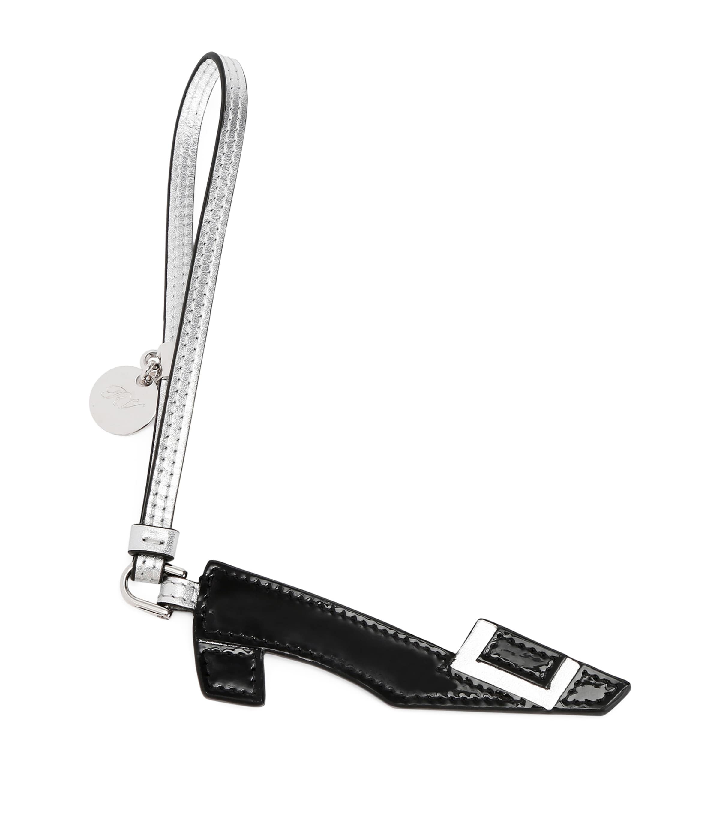 Roger Vivier Leather Belle Vivier Bag Charm Black