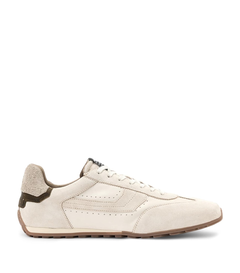 AllSaints Leather-Suede Liam Hex Sneakers Off White/khaki