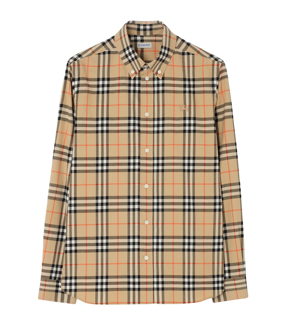 Burberry Mens Cotton Check Shirt Sand Ip Check