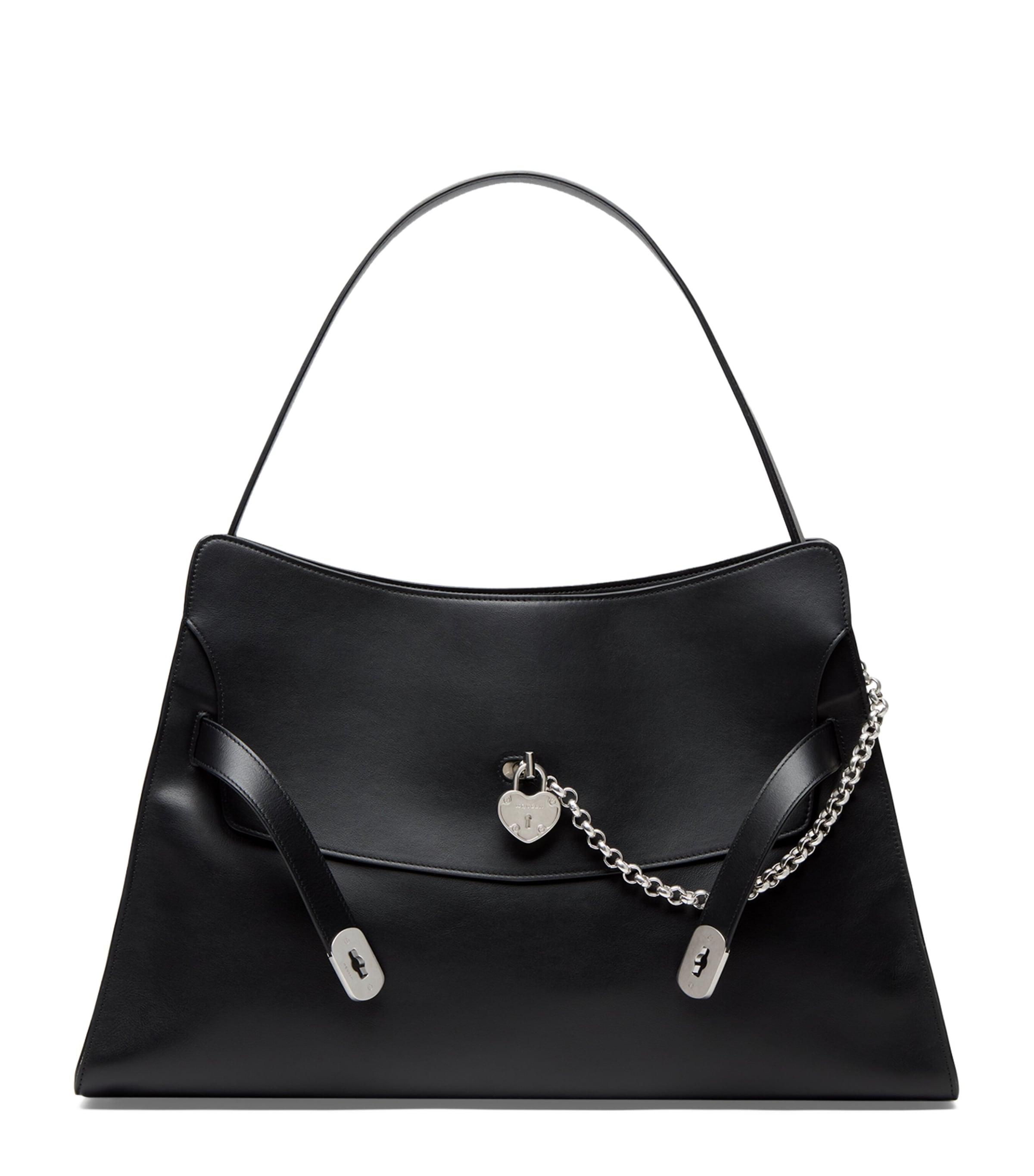 McQueen Maxi Calfskin Locke Top-Handle Bag