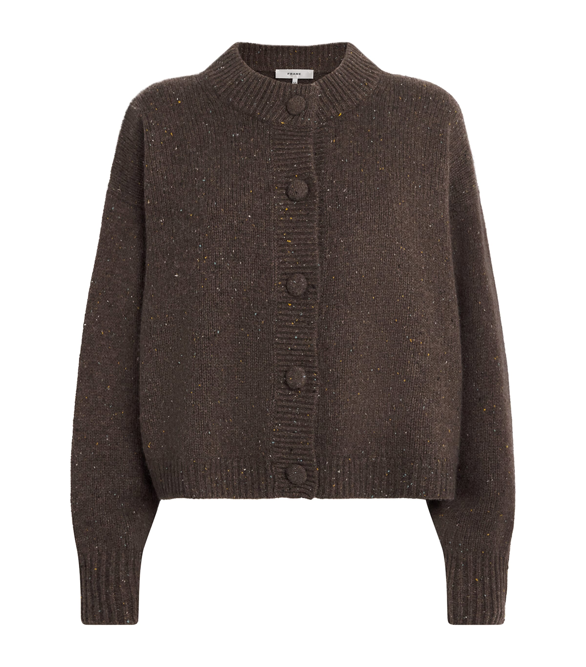 FRAME Womens The Cashmere Fleck Cardigan Brown