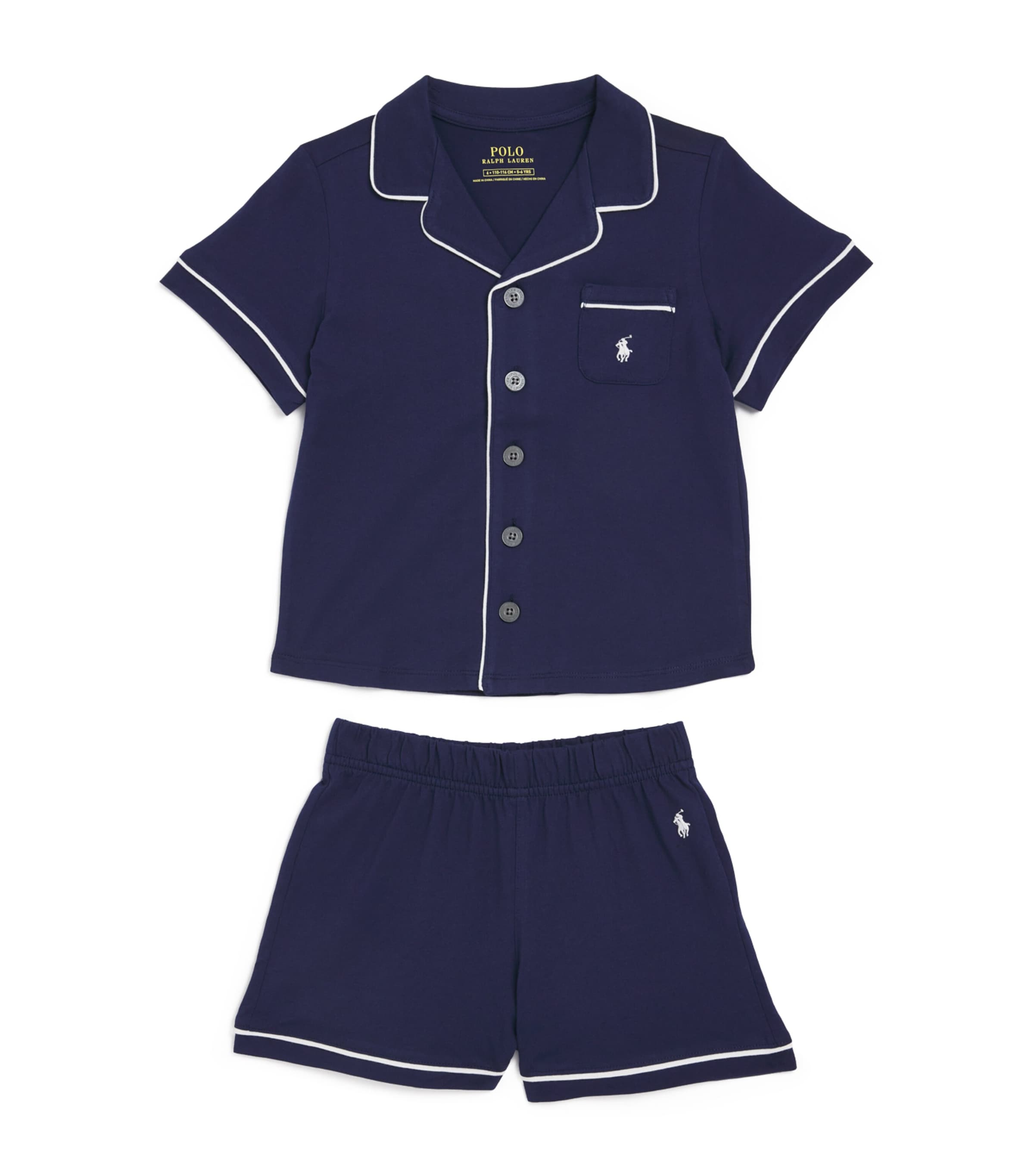 Ralph Lauren Kids Cotton Polo Pony Pyjama Set (7-14 Years) Bcv Newport Navy
