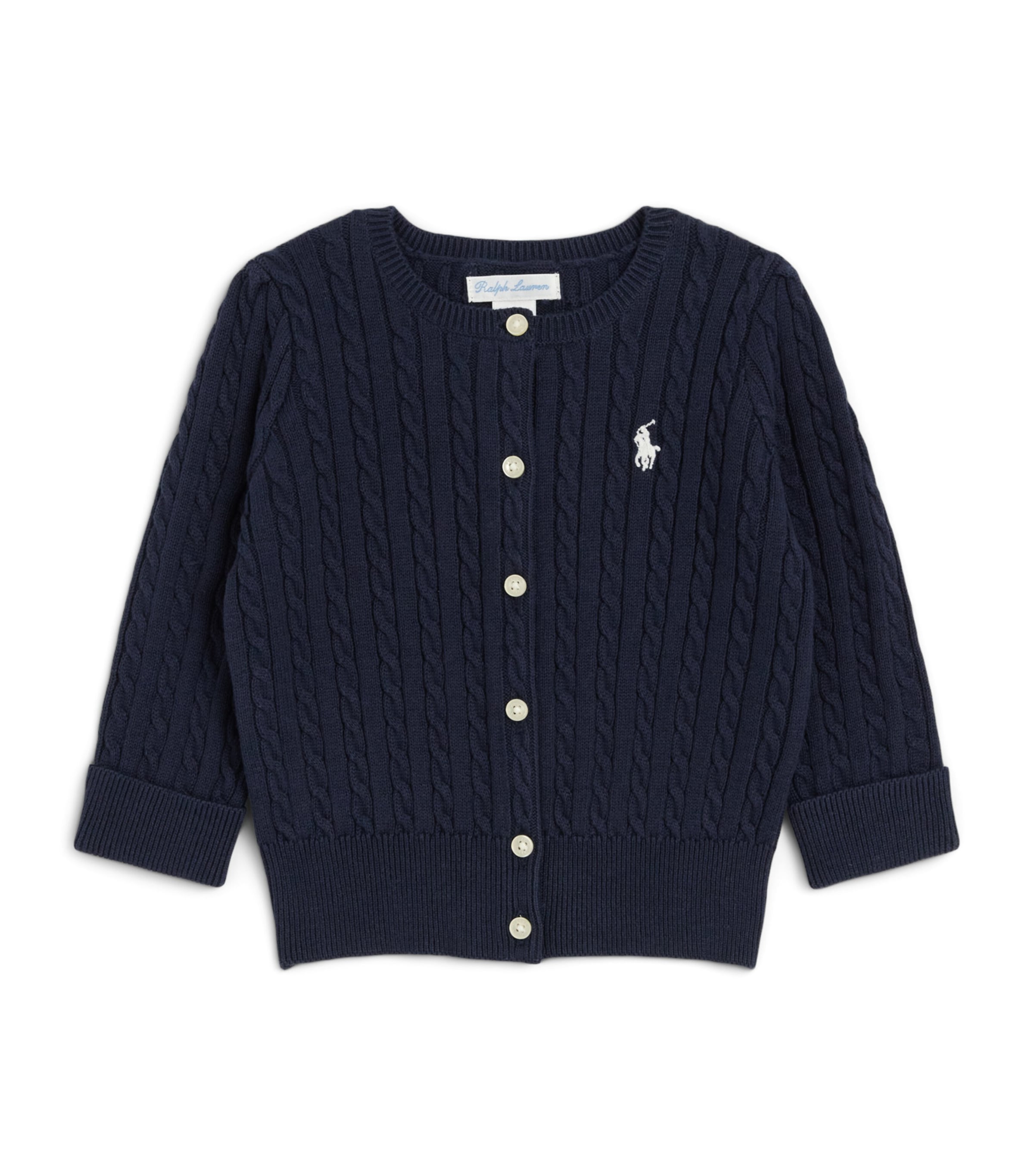 Ralph Lauren Kids Cotton Cable-Knit Cardigan (3-24 Months) Hunter Navy