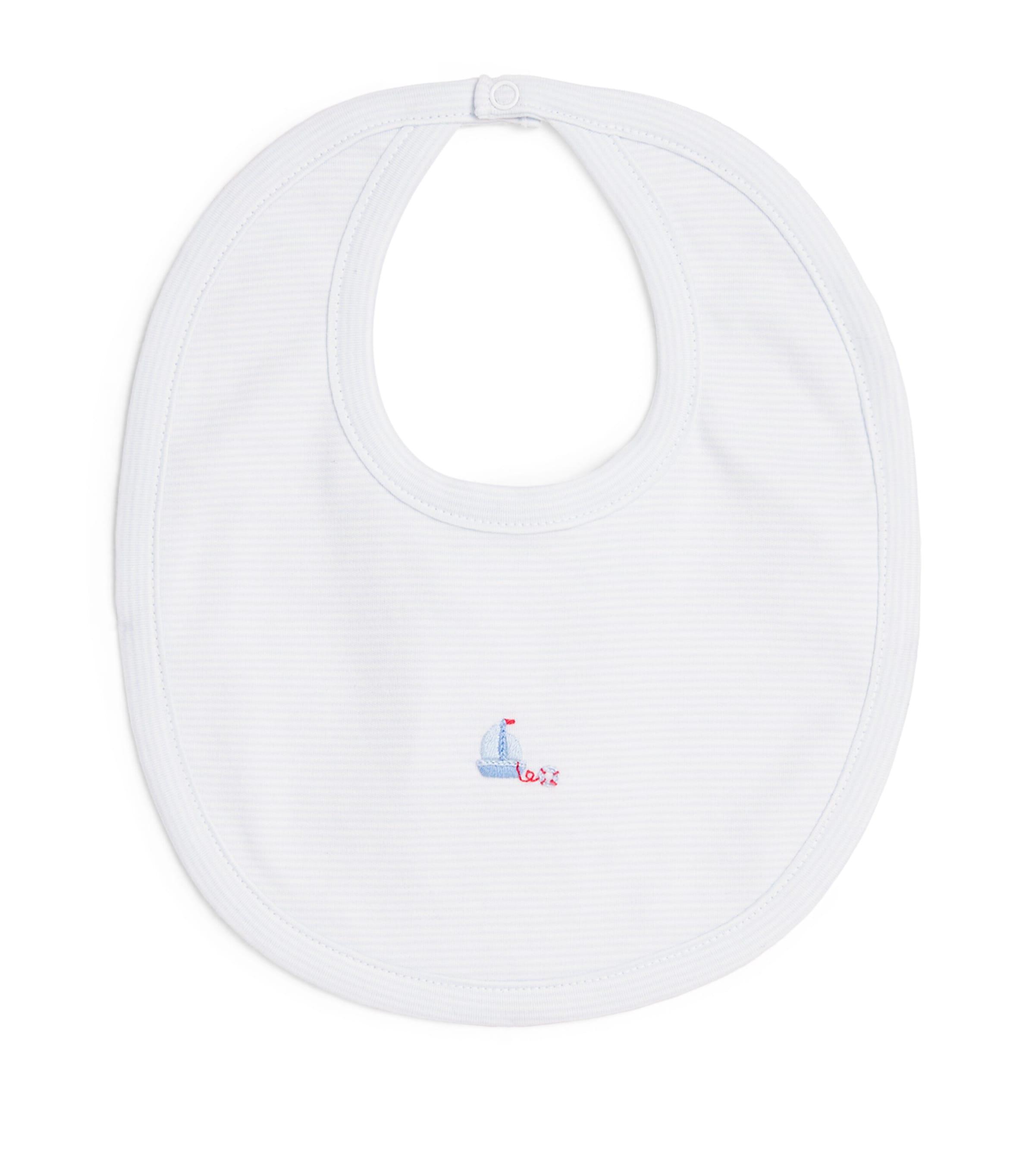 Kissy Kissy Pima Cotton Embroidered Bib Blue