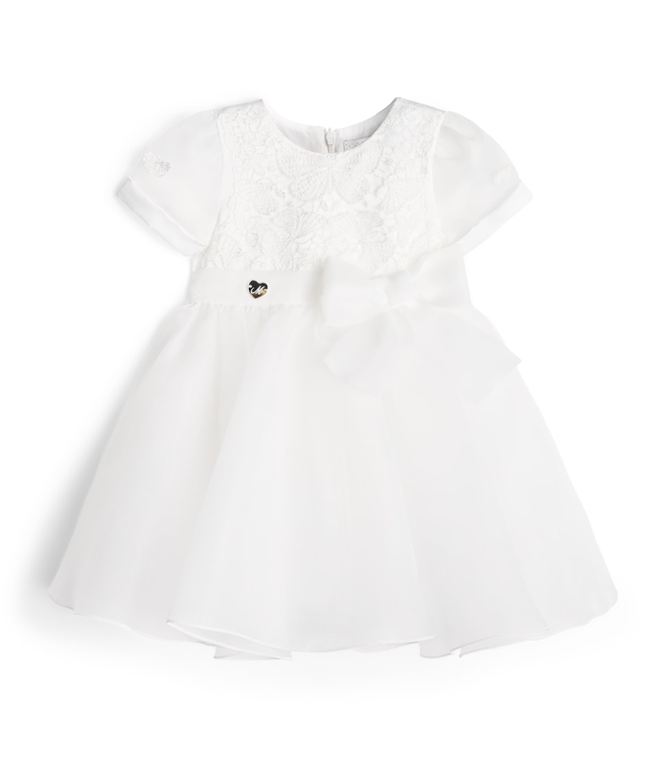Monnalisa Butterfly Lace Dress (6 Months-3 Years) Cream
