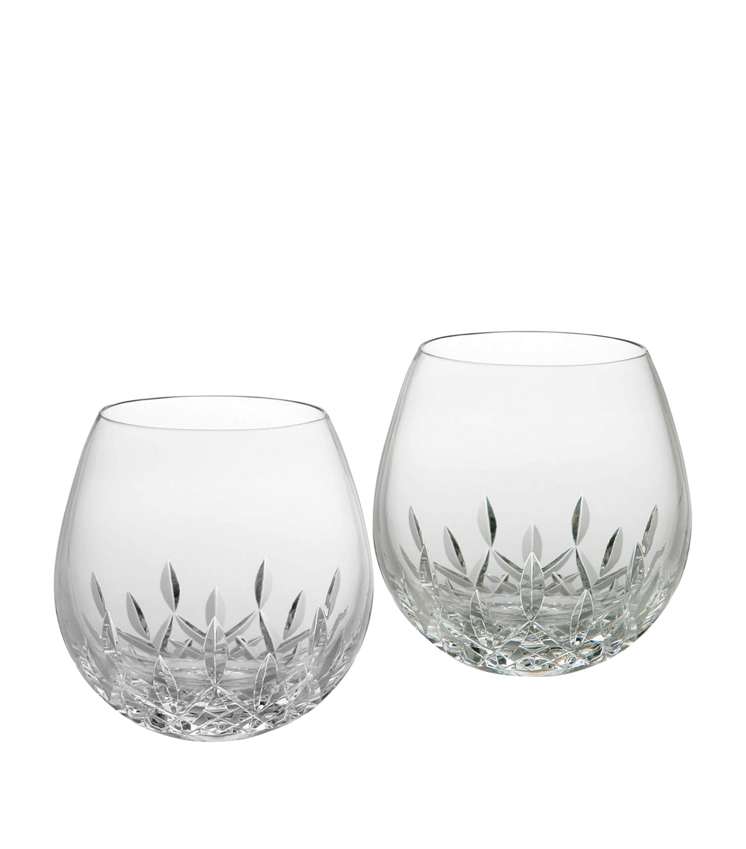 Waterford Crystal Lismore Essence Stemless Red Wine Glasses (Set of 2) Clear