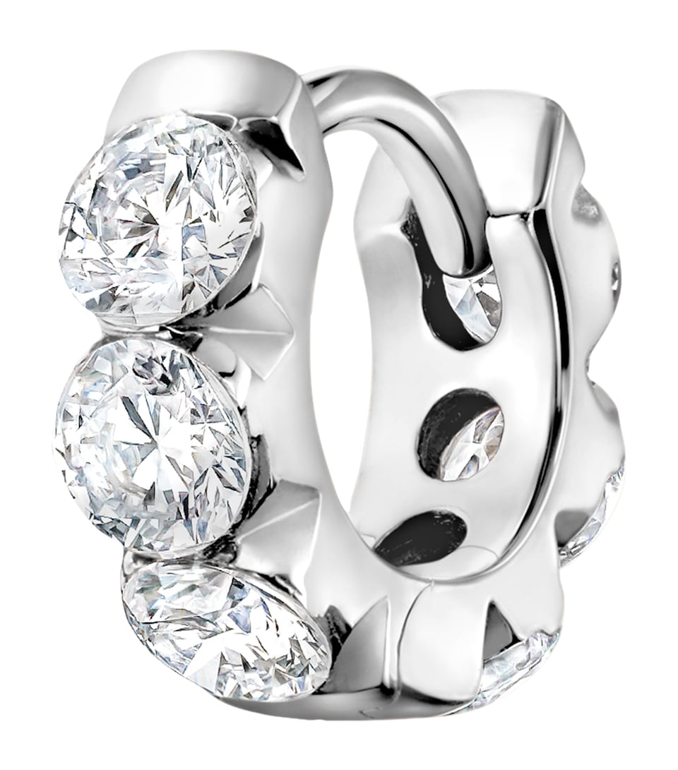 Maria Tash Diamond Eternity Single Hoop Earring (5mm) White Gold