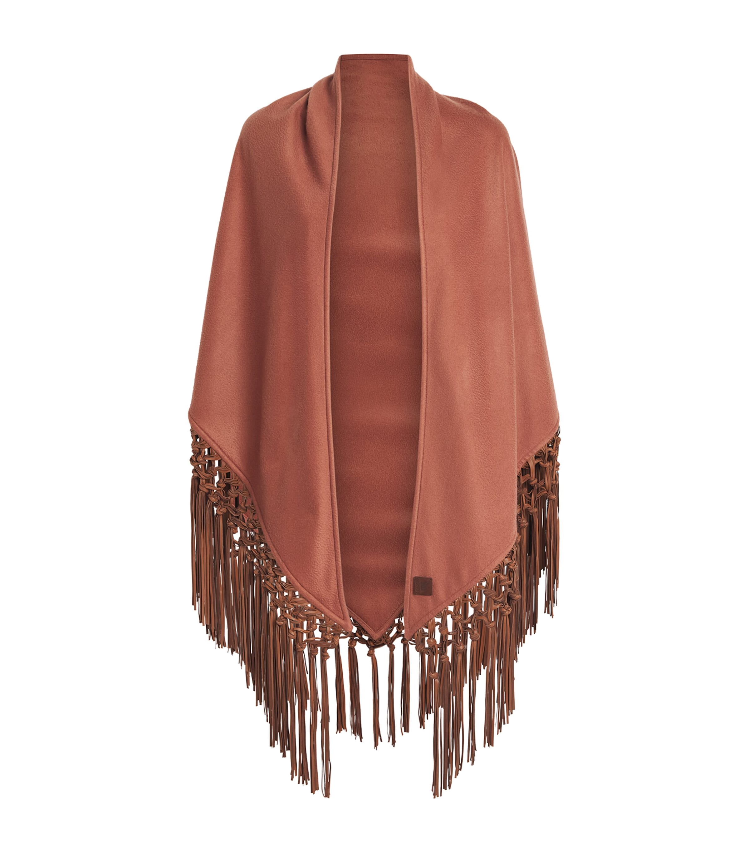 Colombo Womens Cashmere Fringe-Detail Shawl Brick