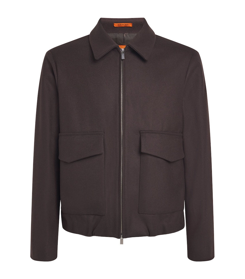 Barena Mens Wool-Blend Tailored Bomber Jacket Bruno