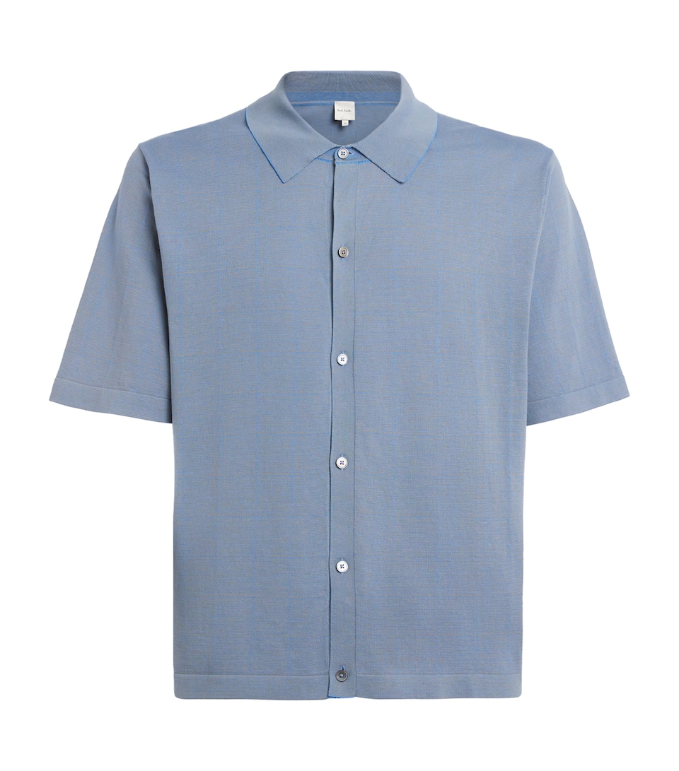 Cotton Knitted Check Shirt